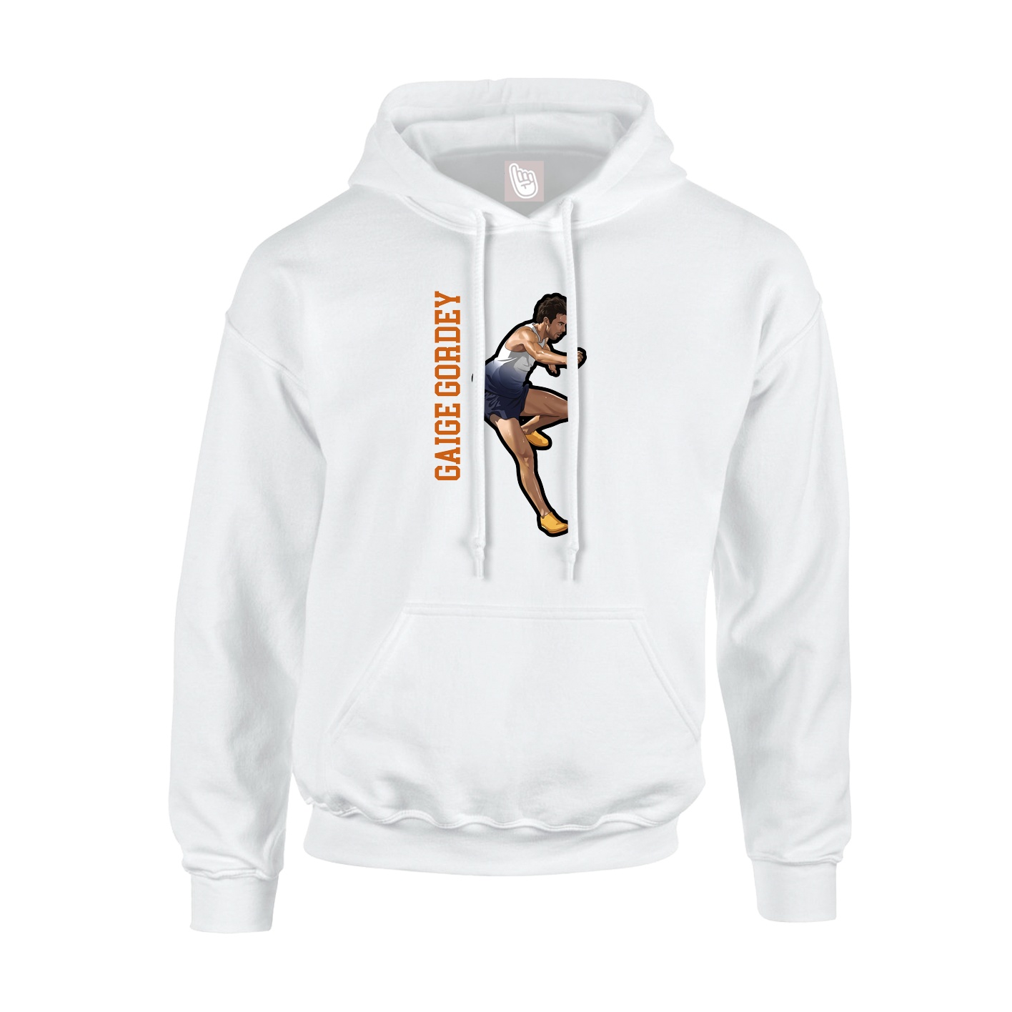 Youth Hoodie — Name Vertical in White