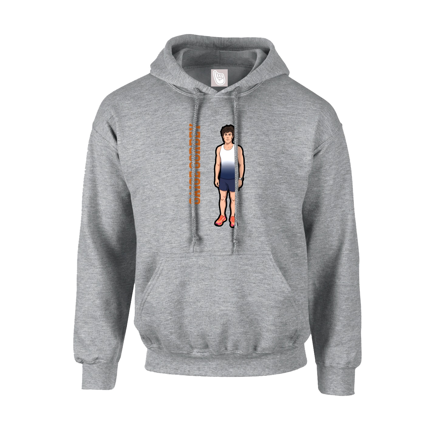 Hoodie — Name Vertical in Grey