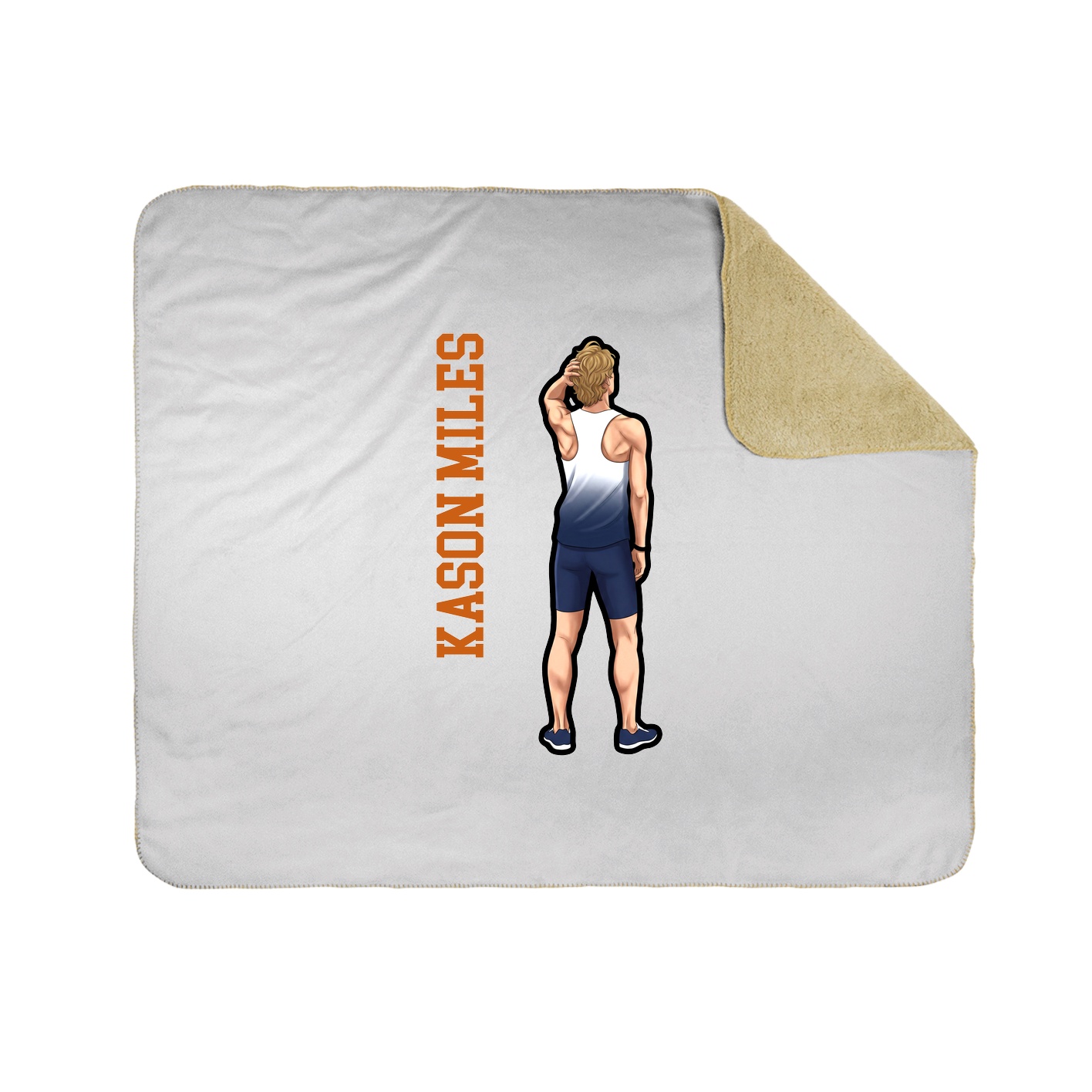Throw Blanket — Name Vertical in White