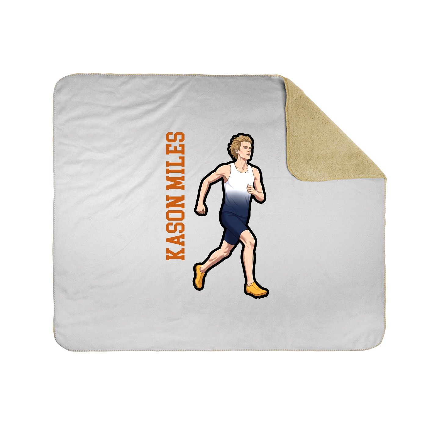 Throw Blanket — Name Vertical in White