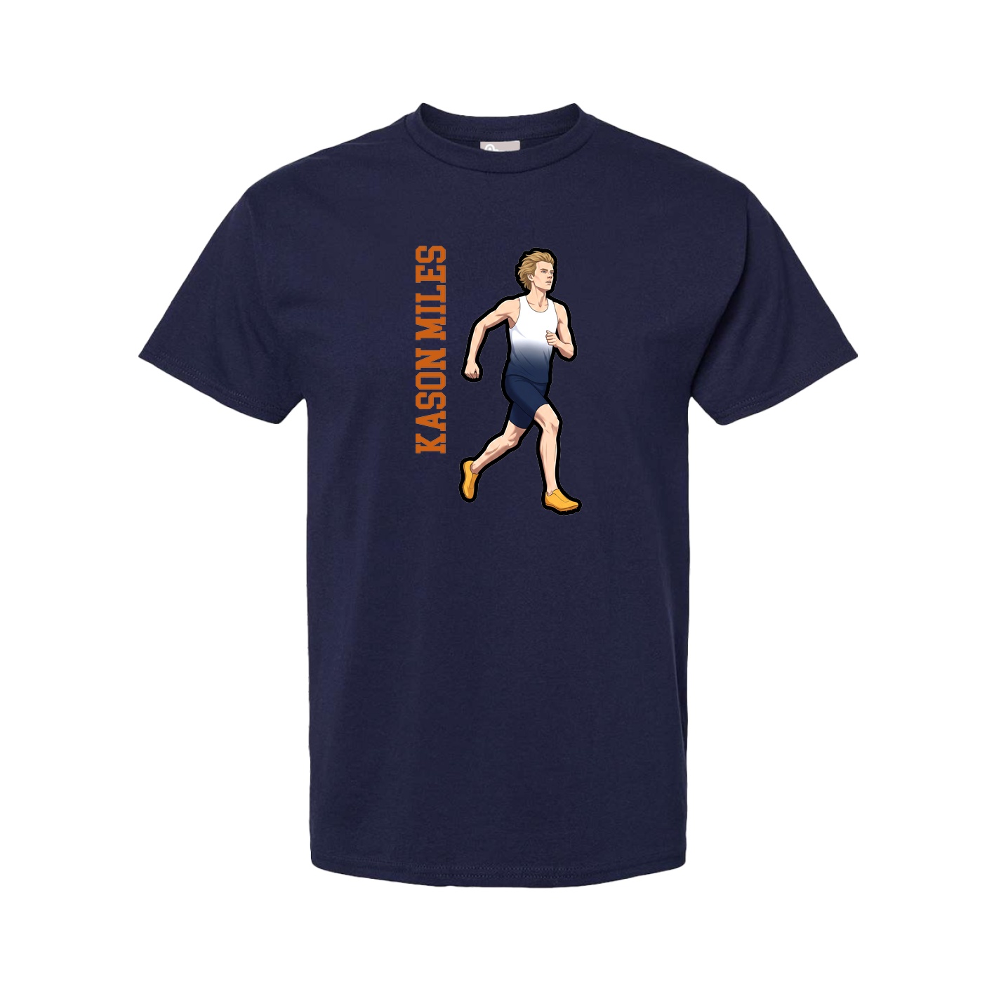 Youth Tee — Name Vertical in Navy