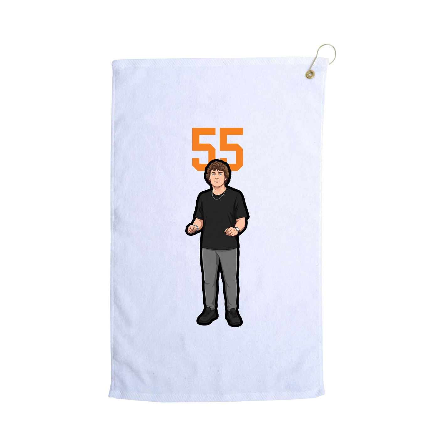 Golf Towel — Number Top in White