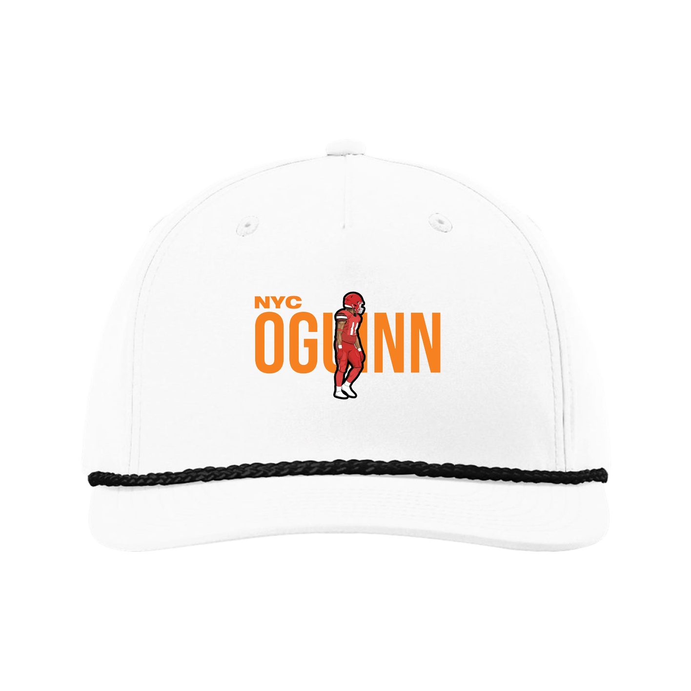 Five-Panel Classic Rope Cap — Player Name in White