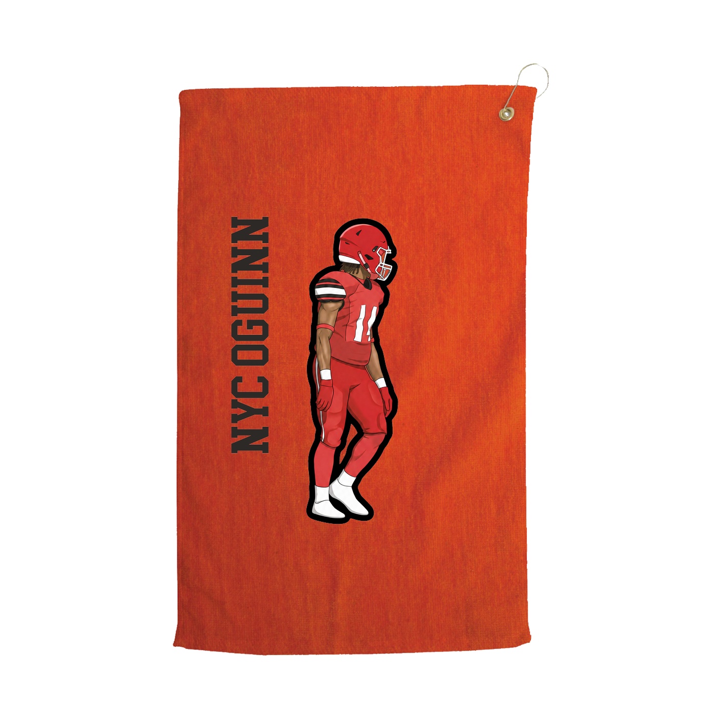 Golf Towel — Name Vertical in Orange