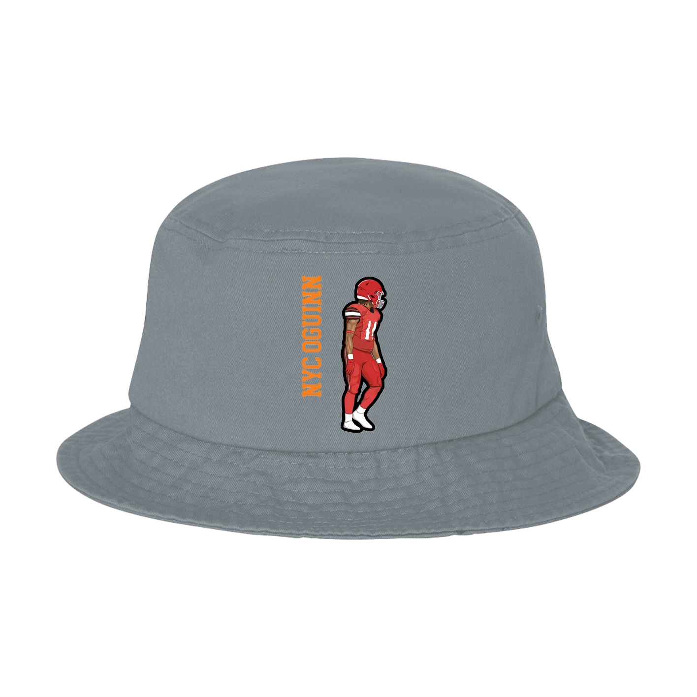 Bucket Cap — Name Vertical in Grey