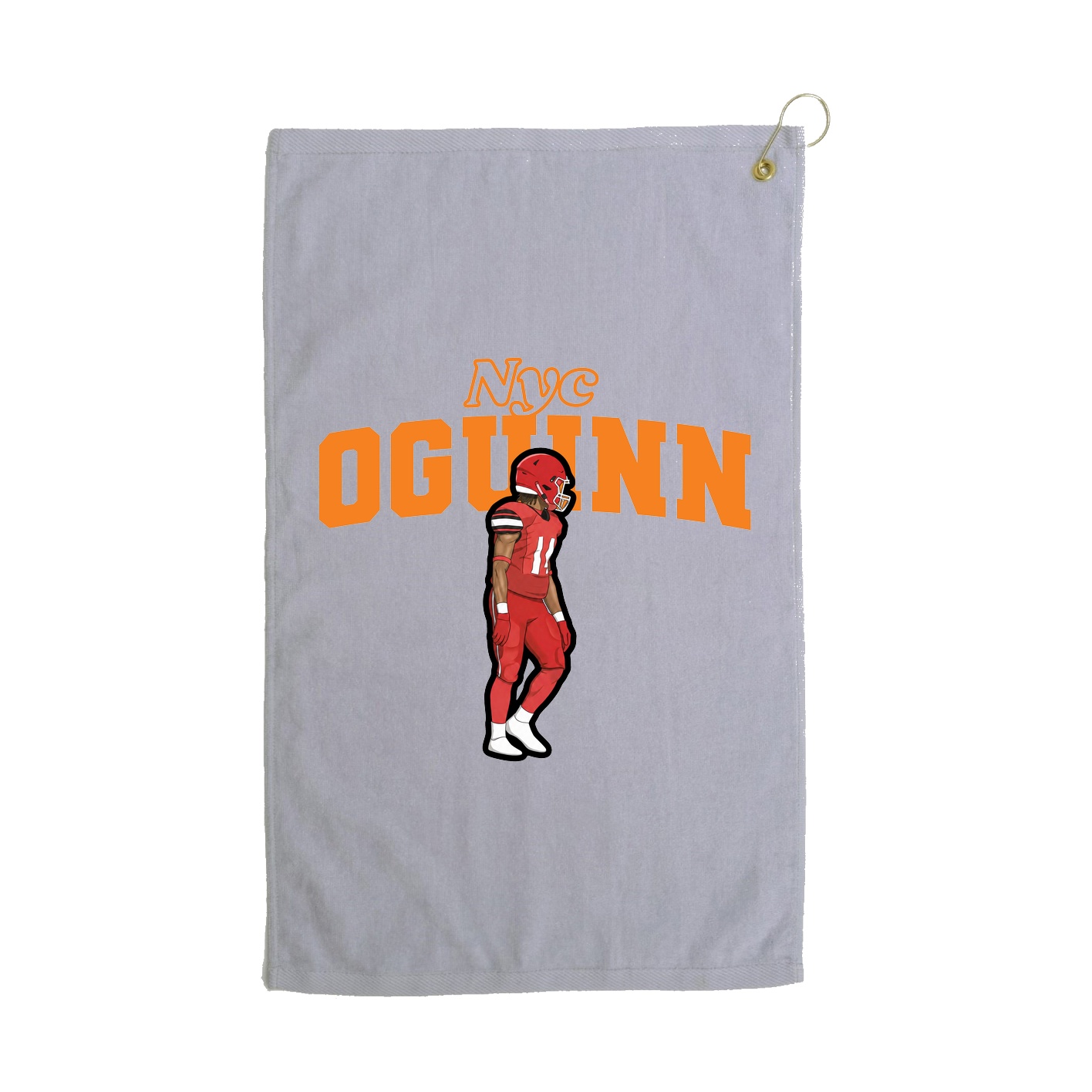 Golf Towel — Name Arch in Grey