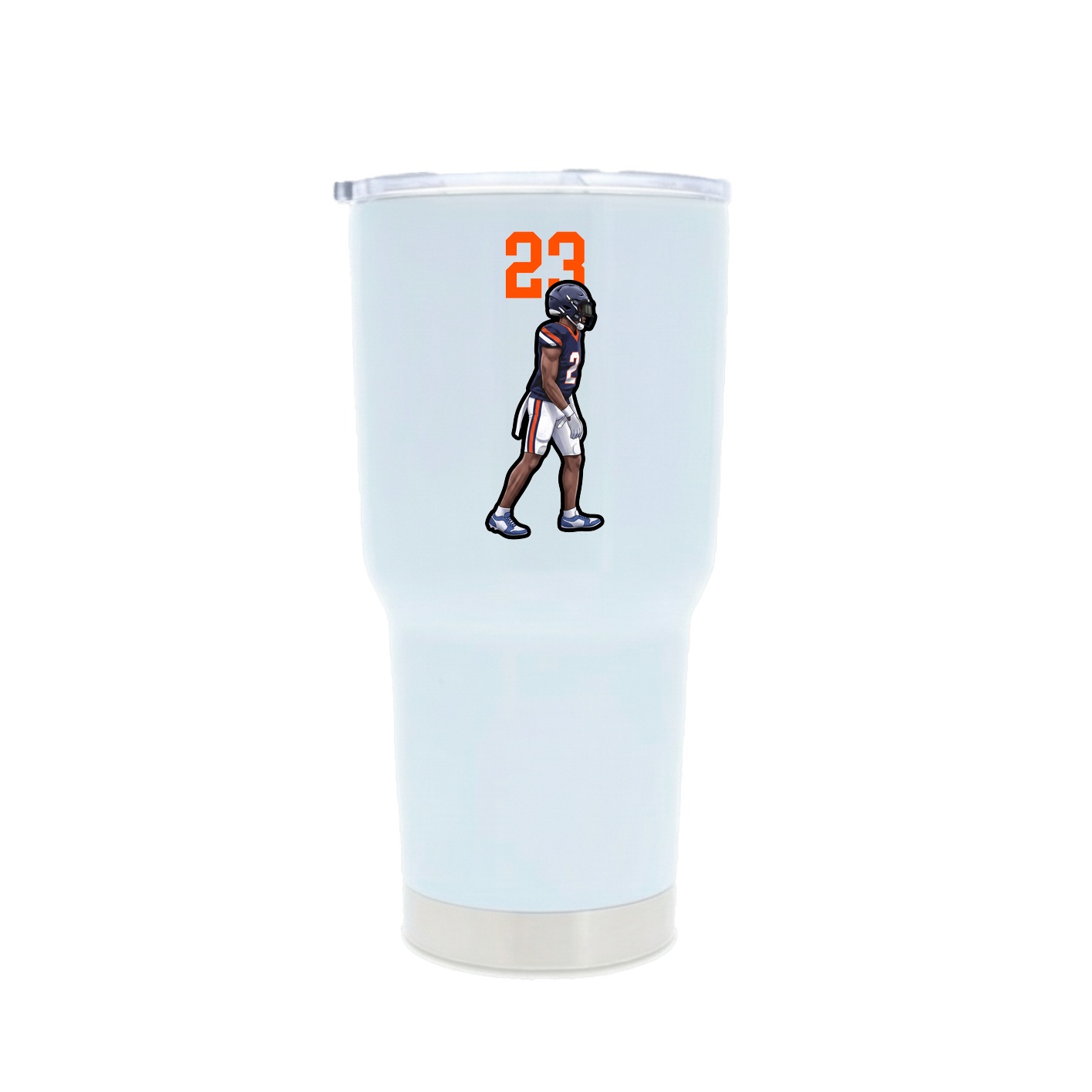 30oz Stainless Steel Tumbler — Number Top in White