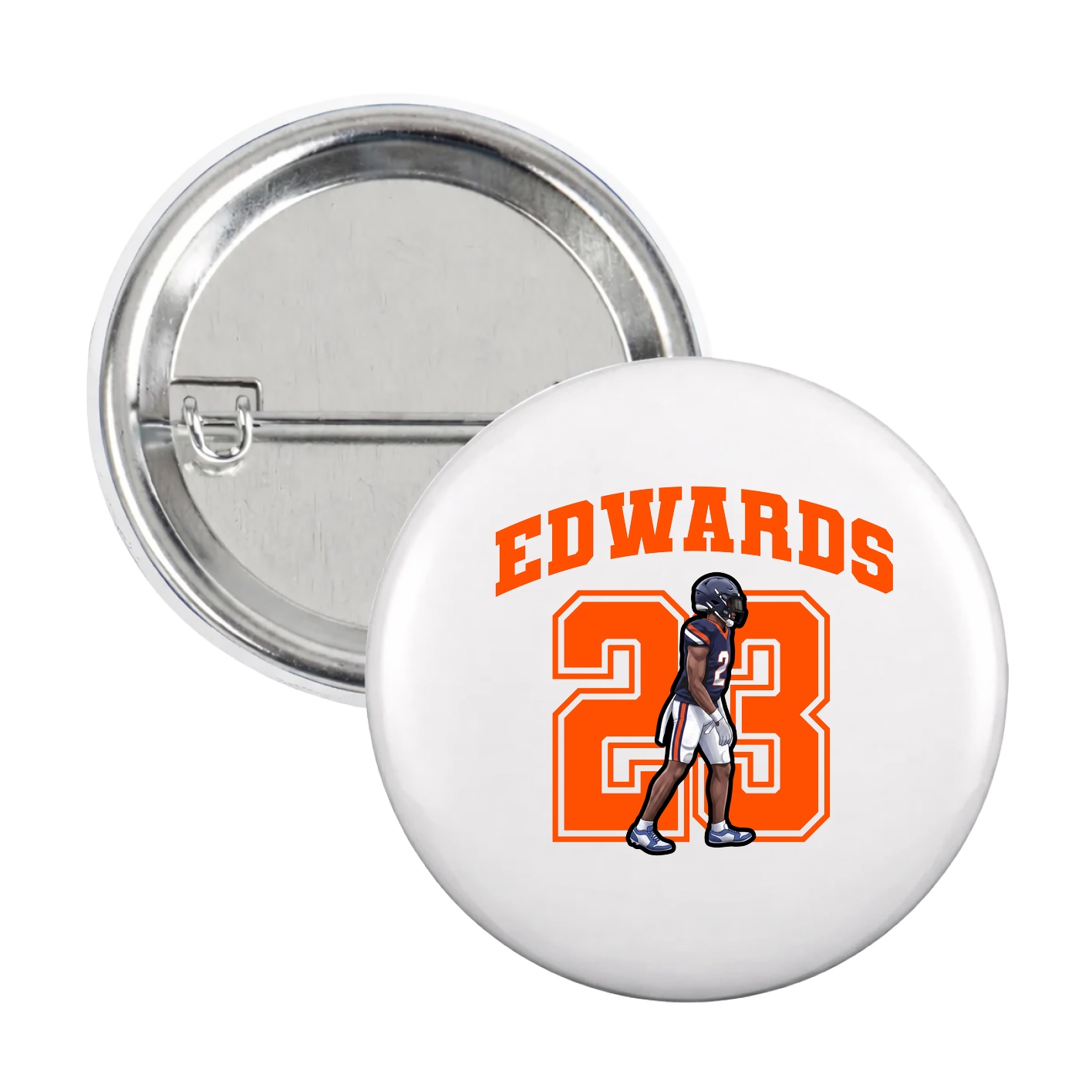 Game Day Button — Number in White