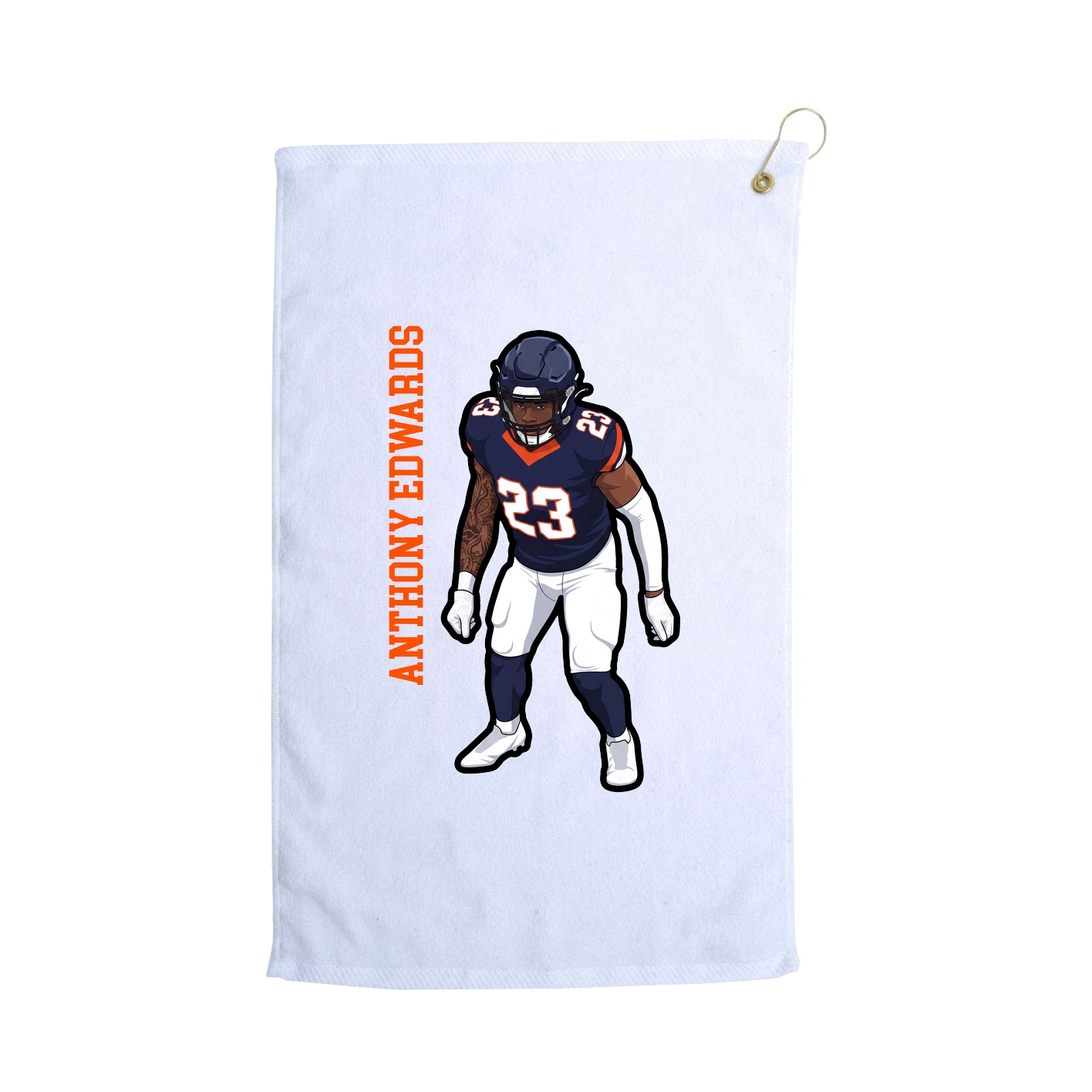 Golf Towel — Name Vertical in White