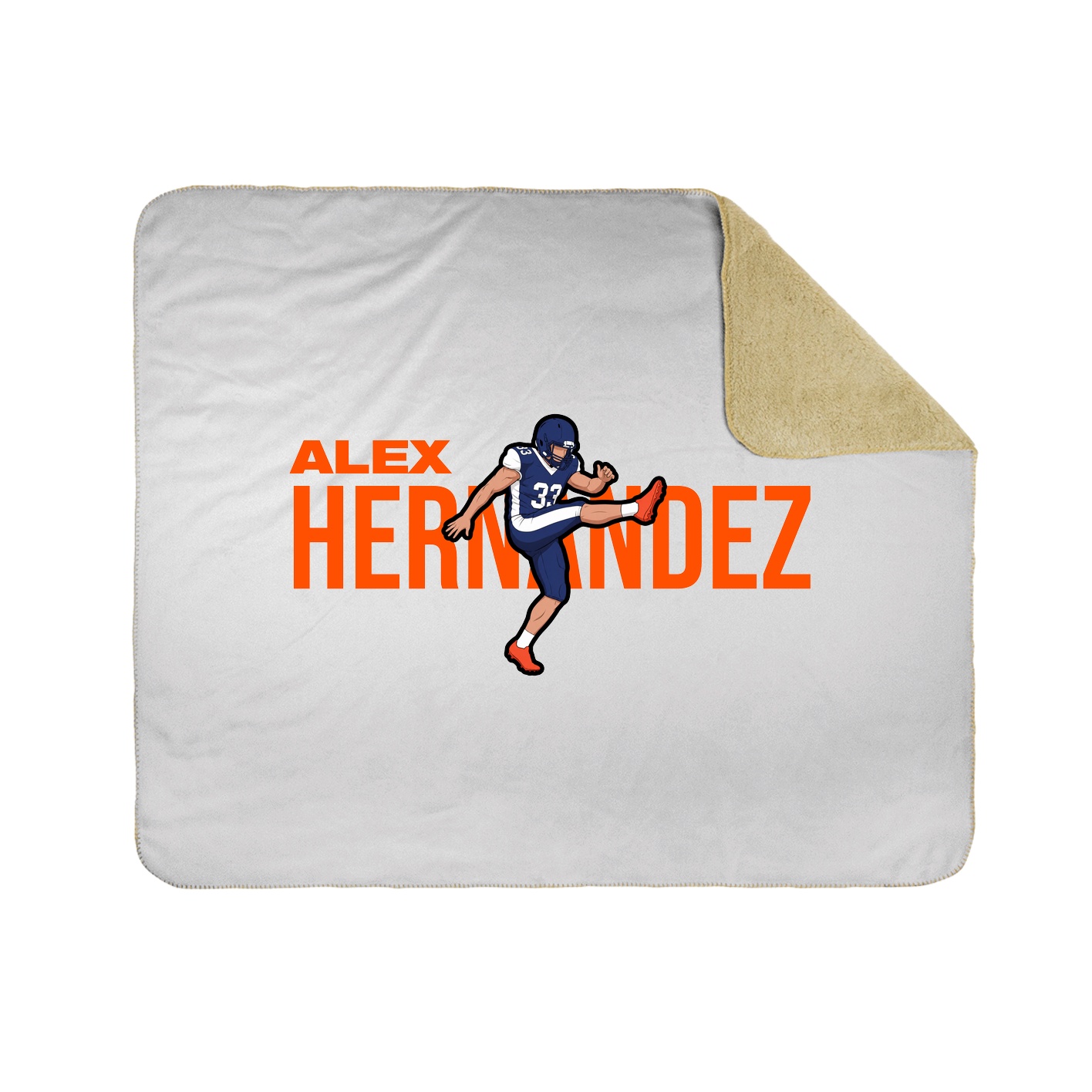 Throw Blanket — Player Name in White