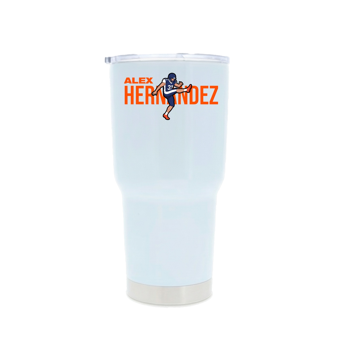 30oz Stainless Steel Tumbler — Player Name in White