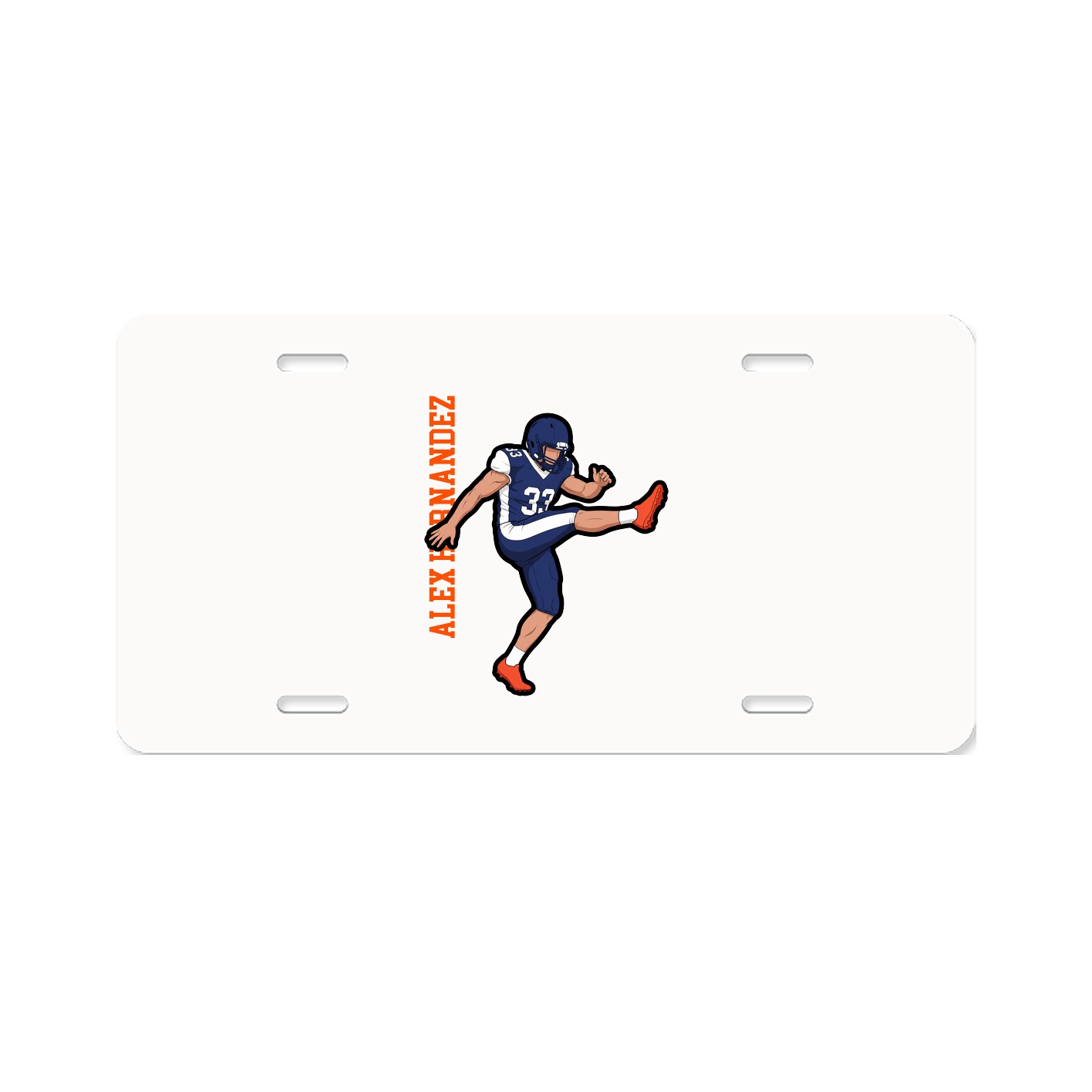 License Plate — Name Vertical in Classic