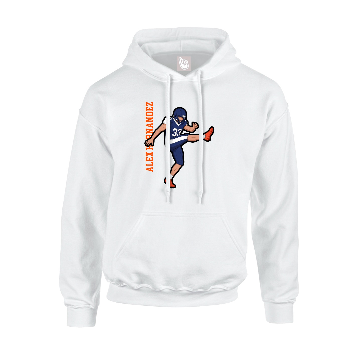 Hoodie — Name Vertical in White