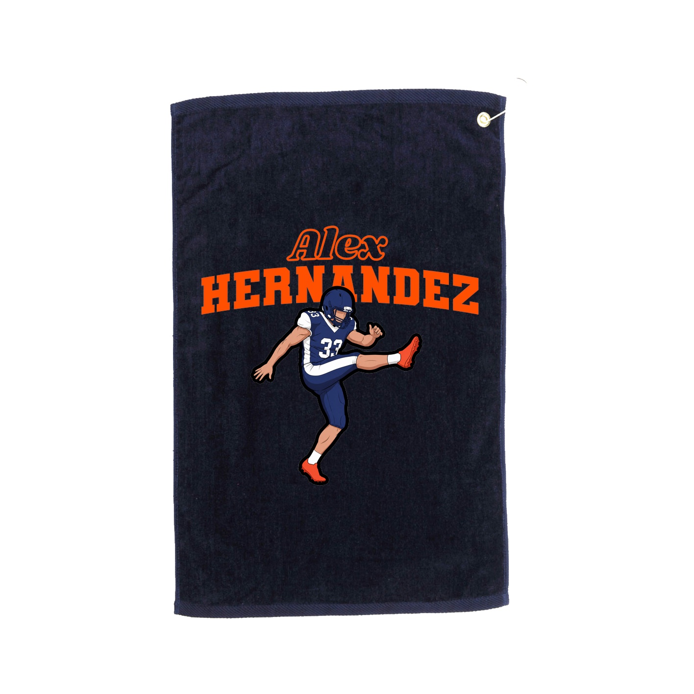 Golf Towel — Name Arch in Navy