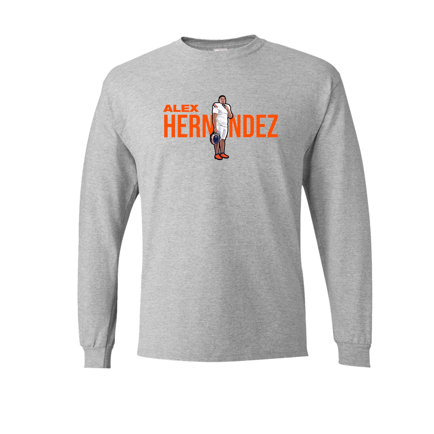 Long Sleeve Tee — Player Name in Grey
