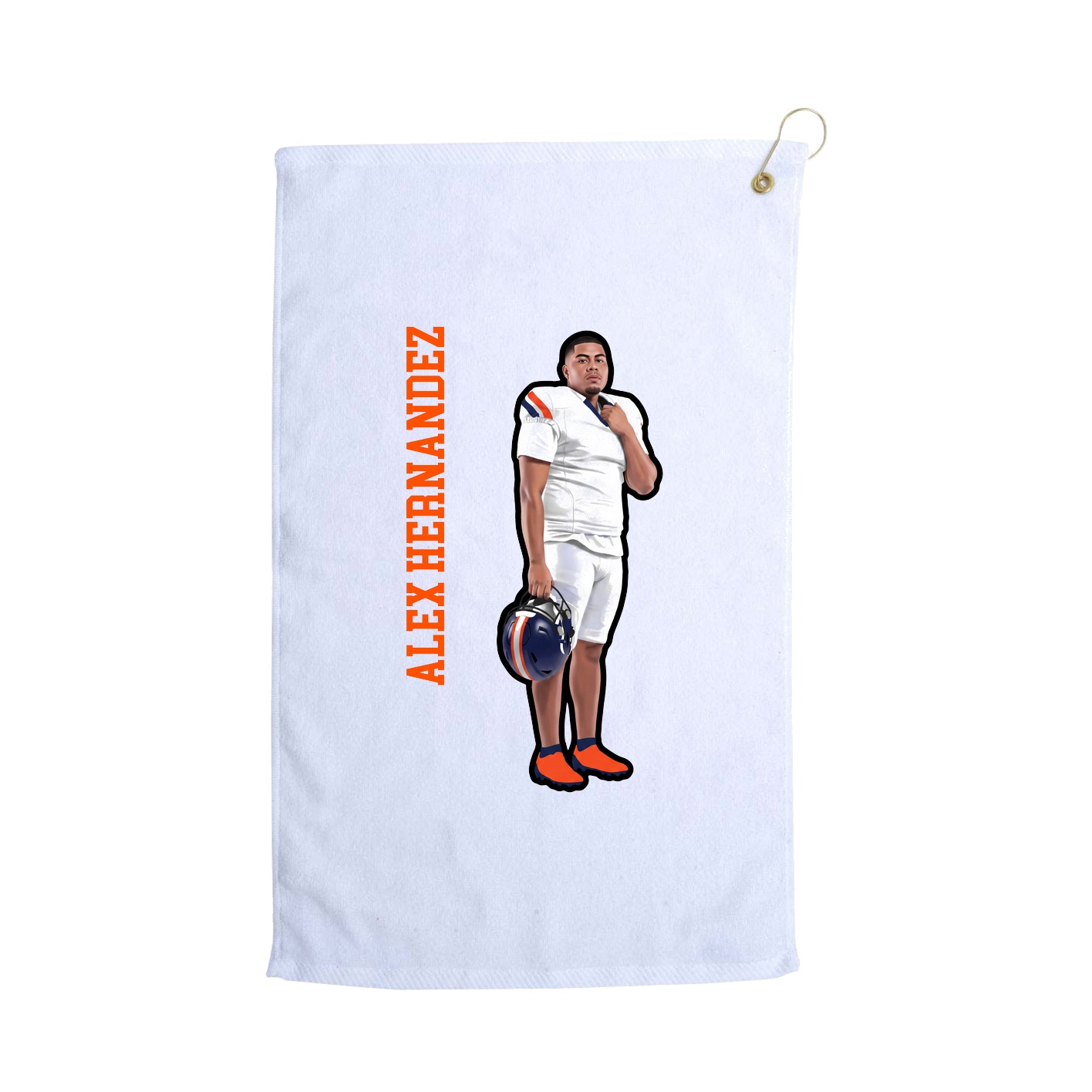 Golf Towel — Name Vertical in White