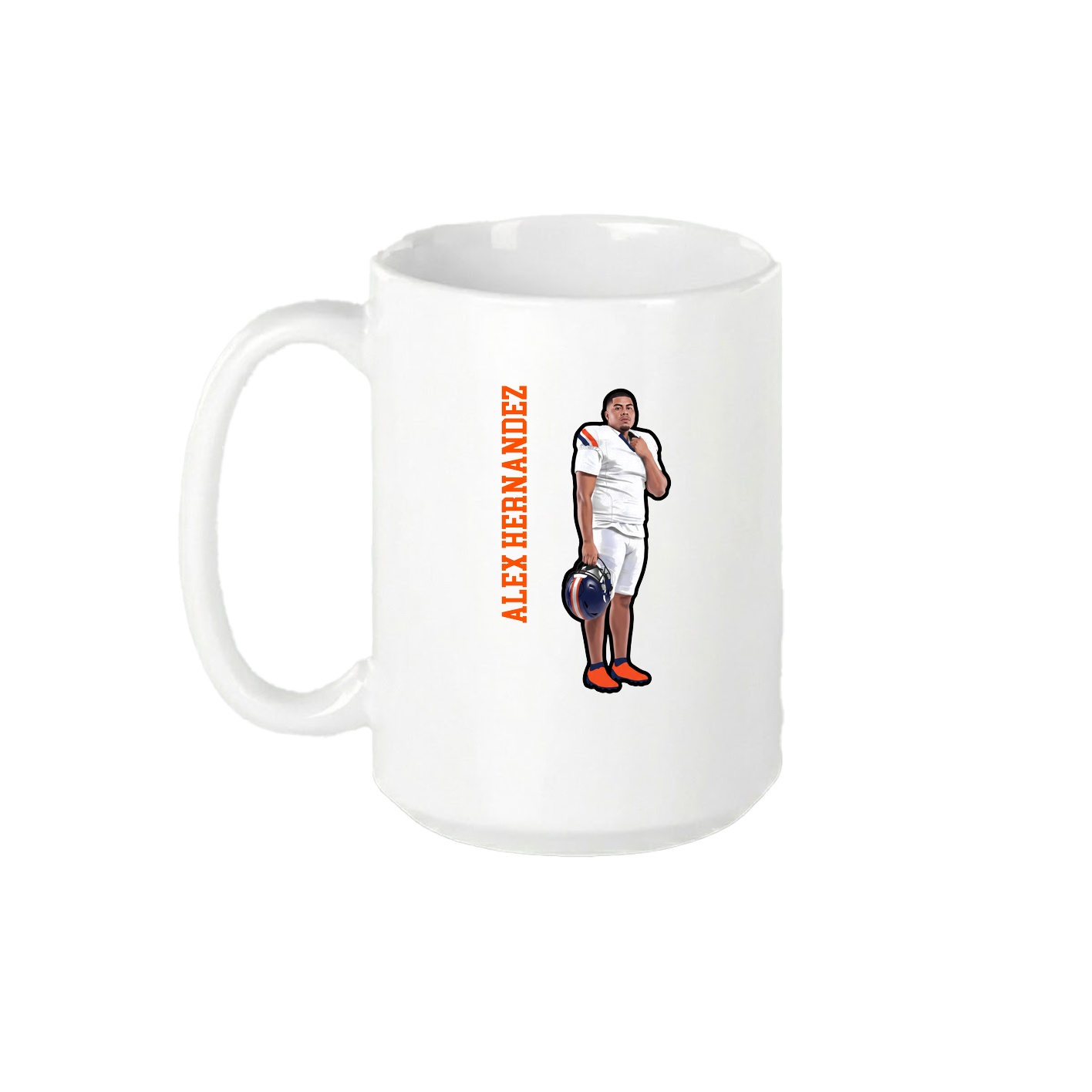 15oz Coffee Mug — Name Vertical in White