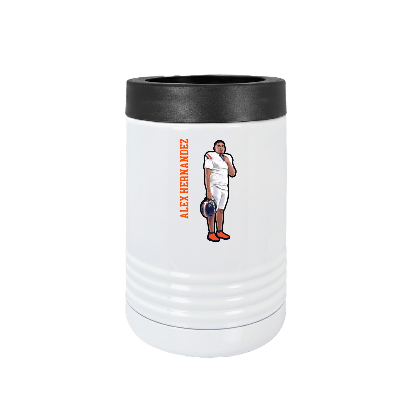 Beverage Holder — Name Vertical in White
