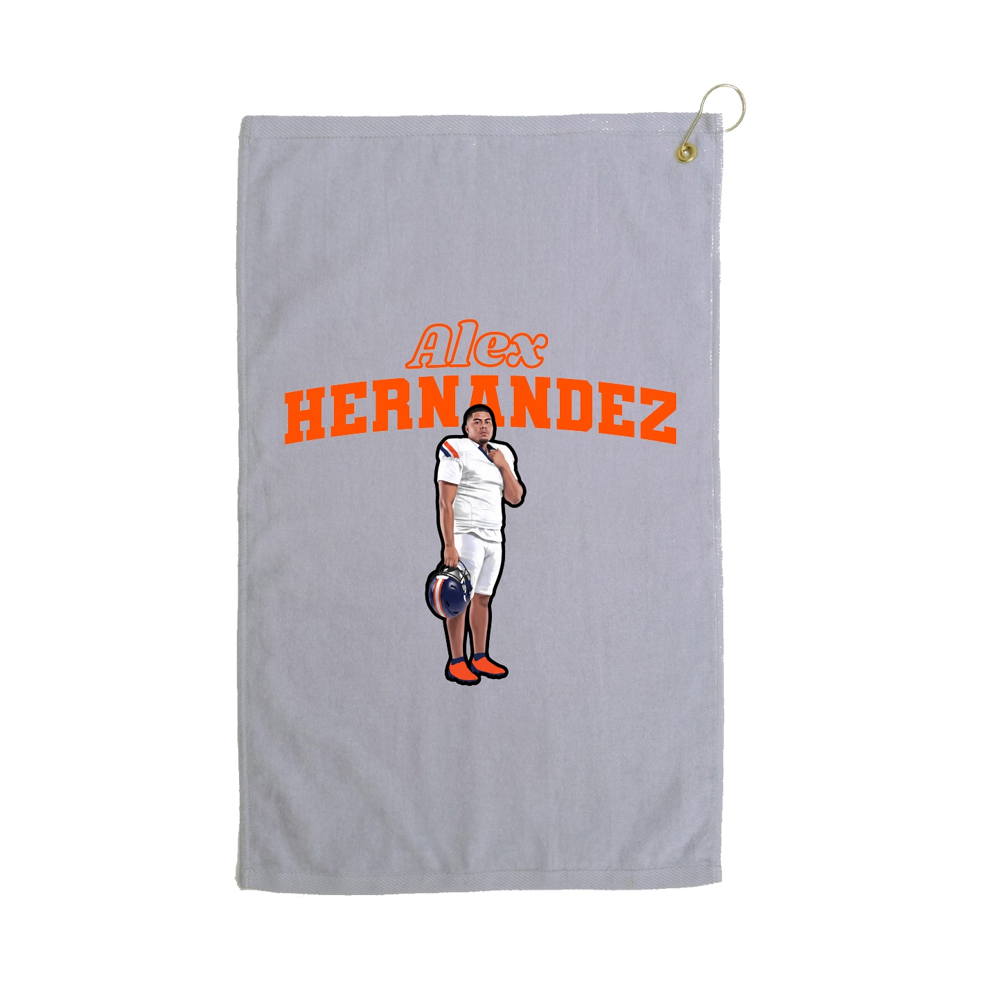 Golf Towel — Name Arch in Grey