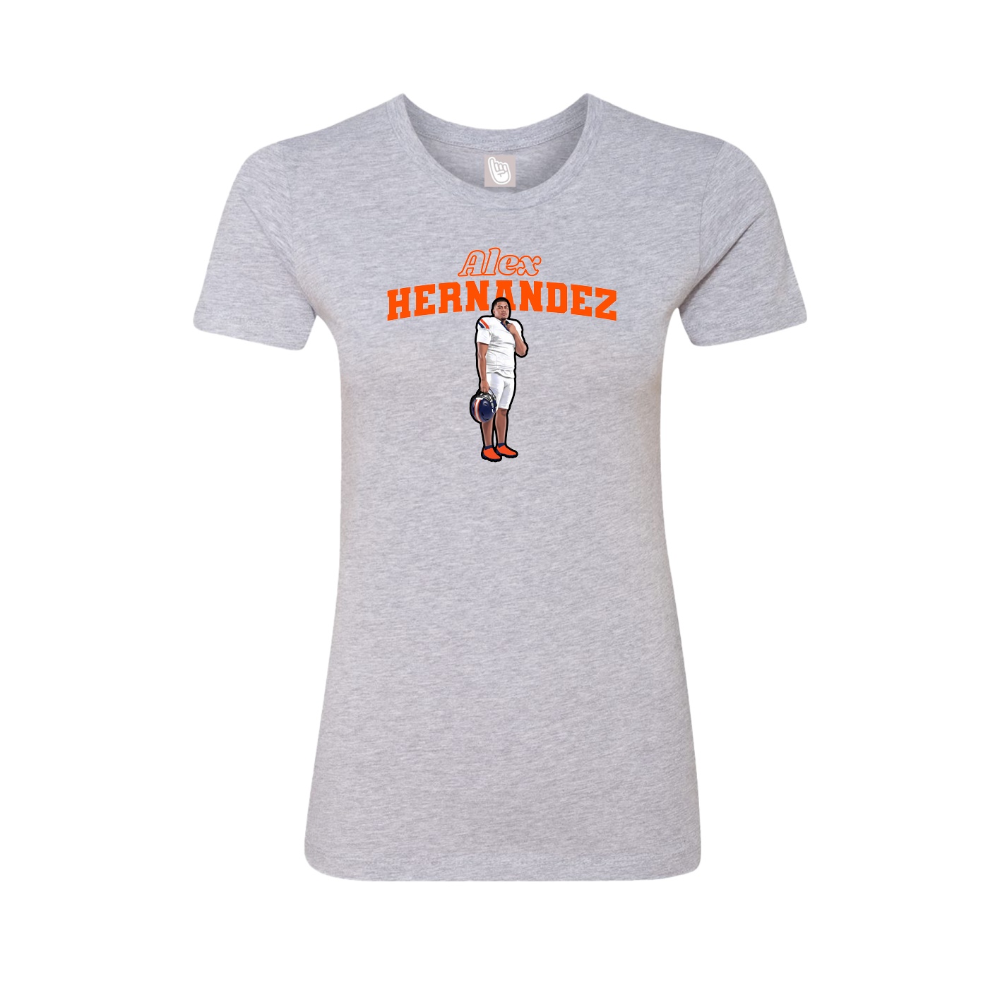Fitted Women's Tee — Name Arch in Grey