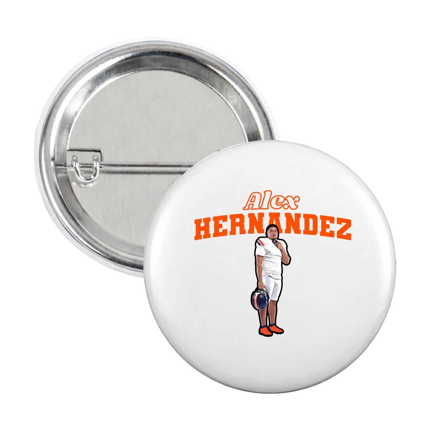 Game Day Button — Name Arch in White