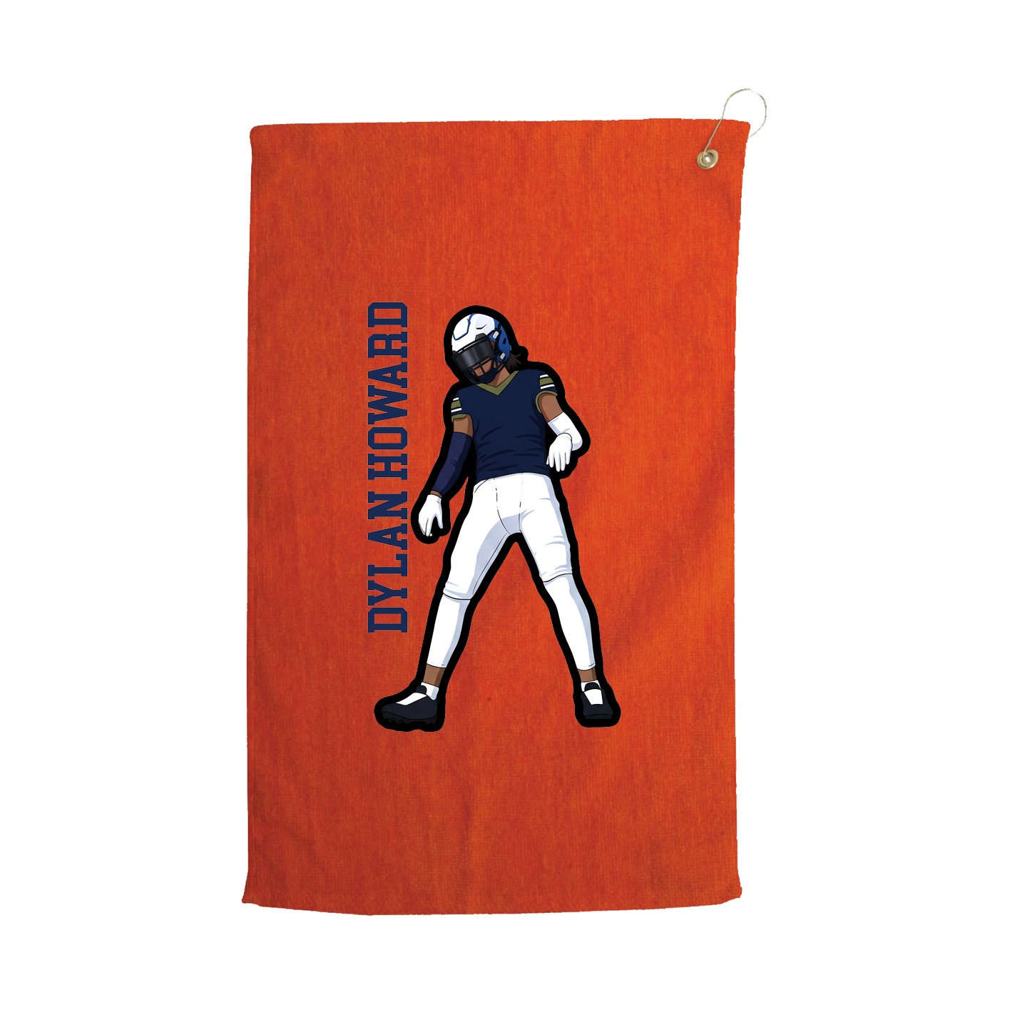 Golf Towel — Name Vertical in Orange