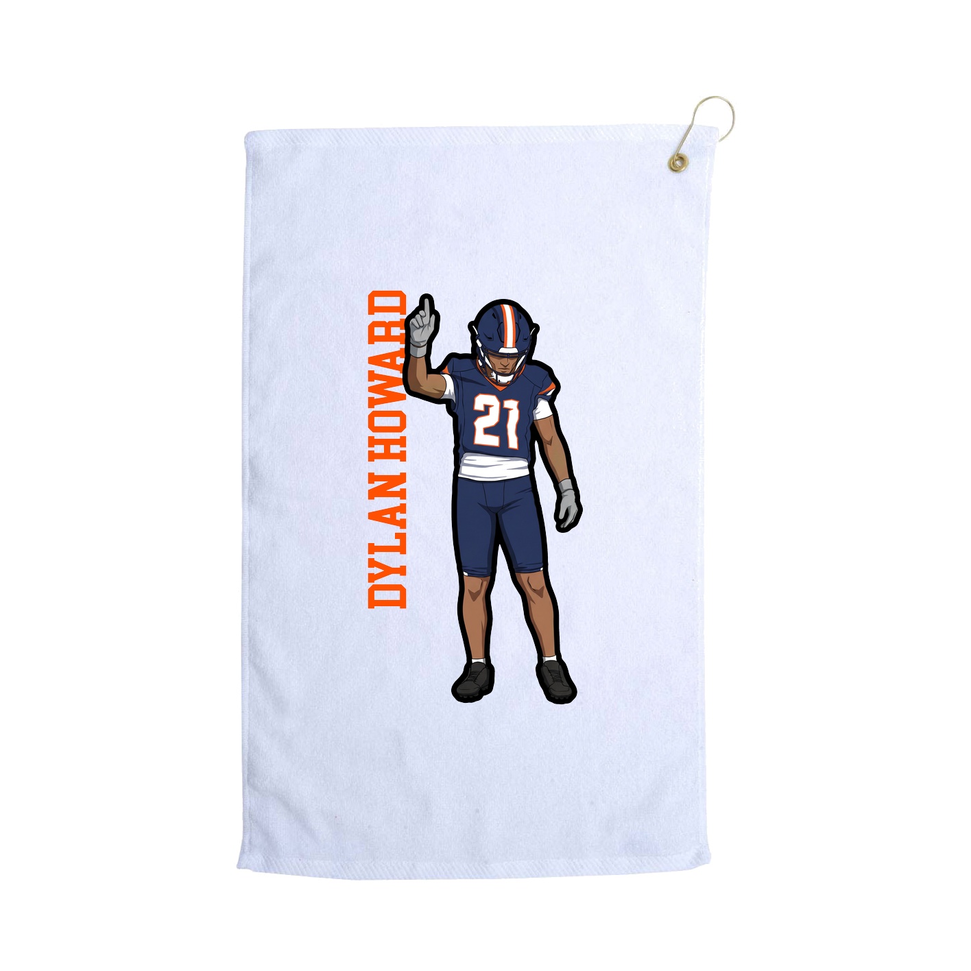 Golf Towel — Name Vertical in White