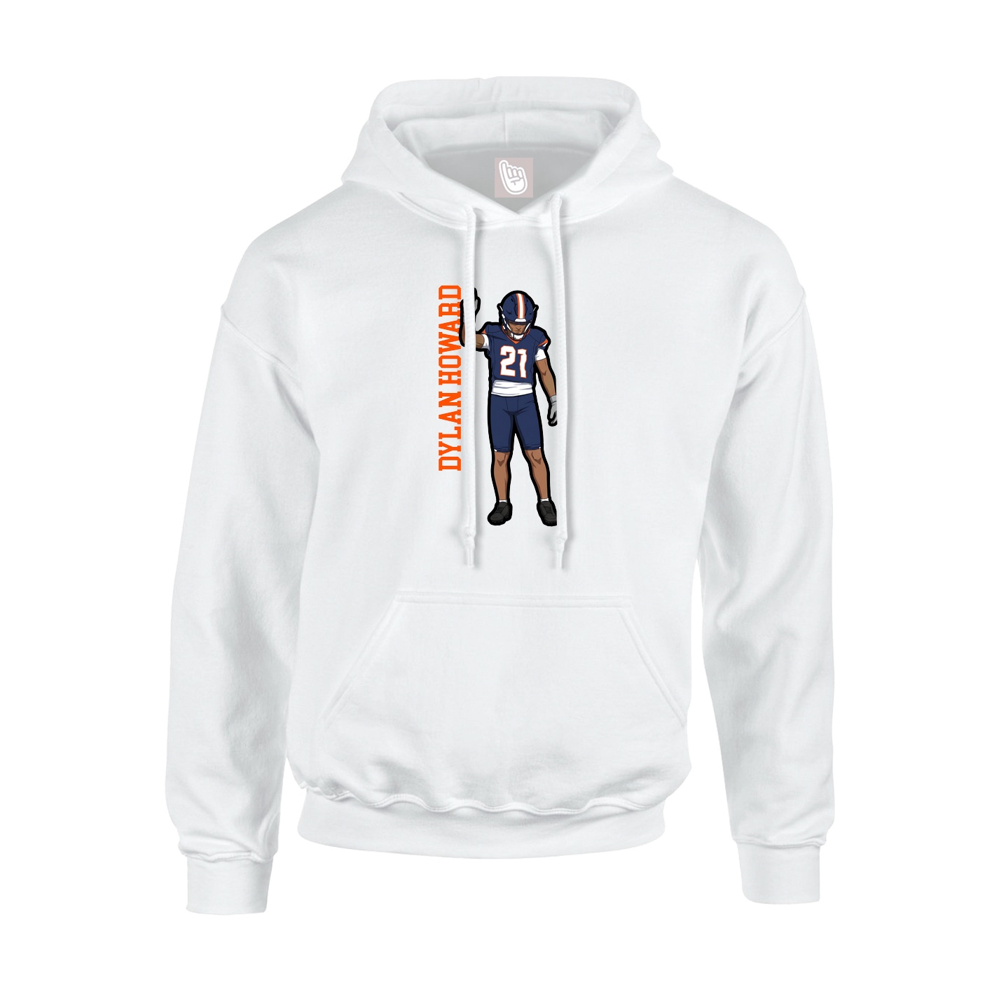 Hoodie — Name Vertical in White