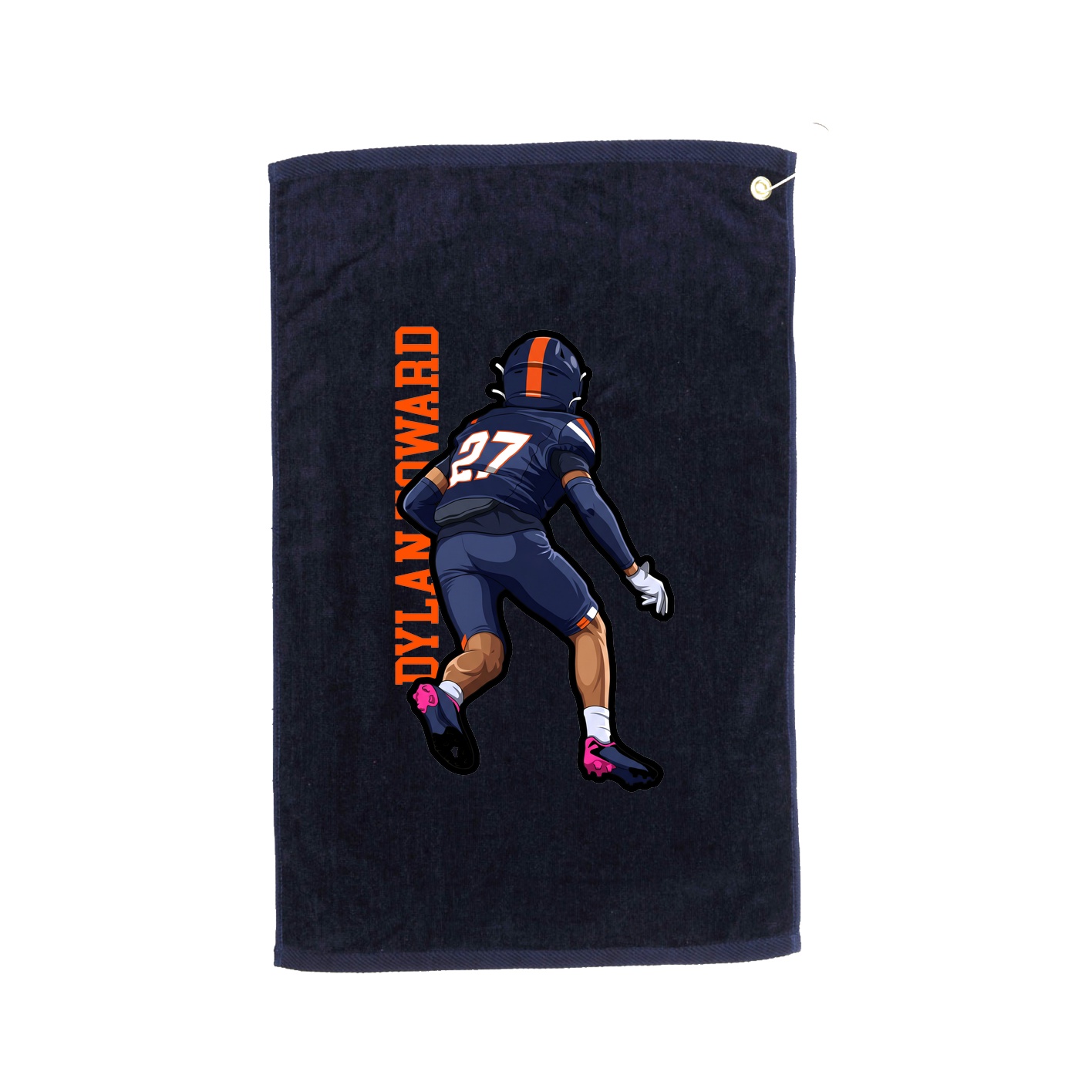 Golf Towel — Name Vertical in Navy