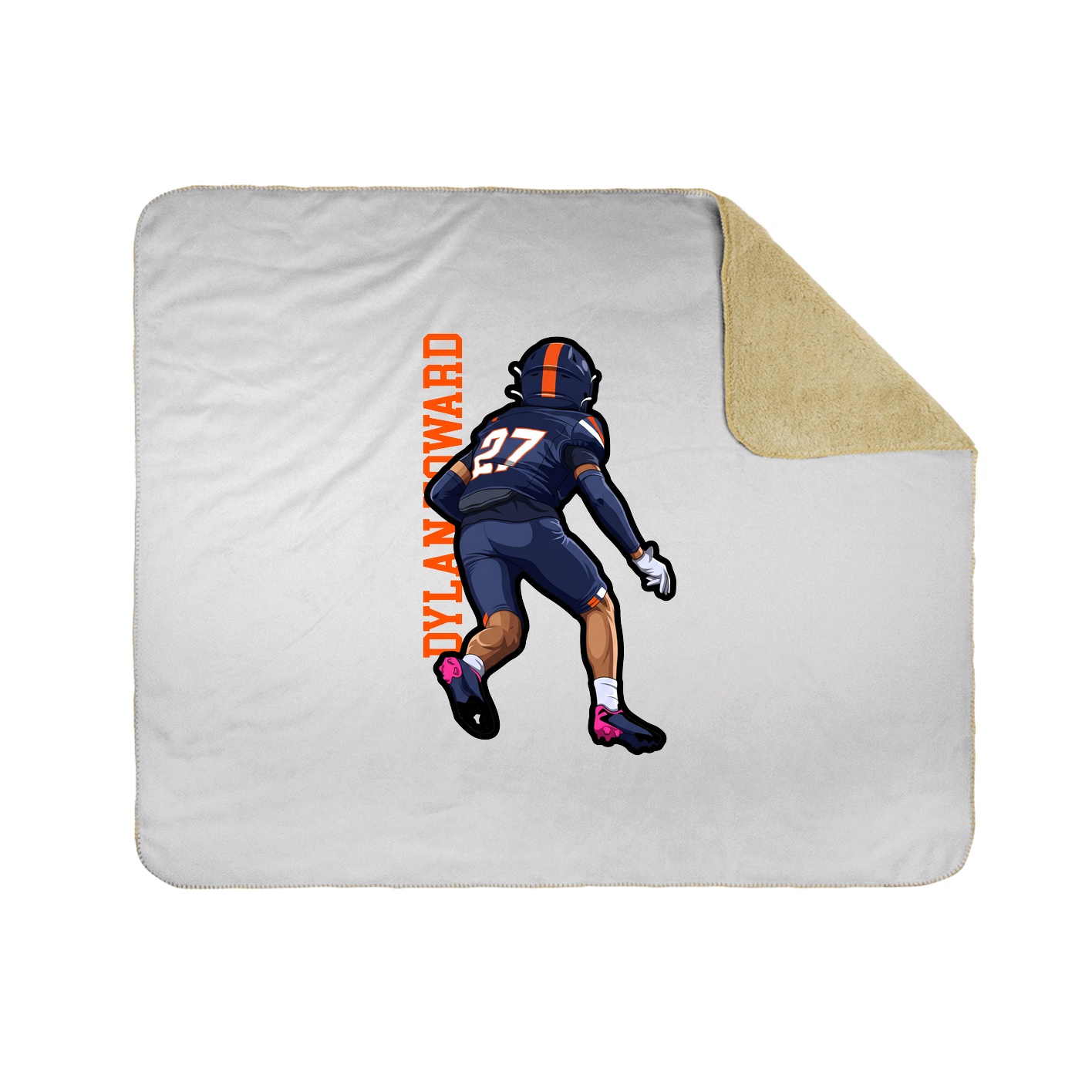 Throw Blanket — Name Vertical in White