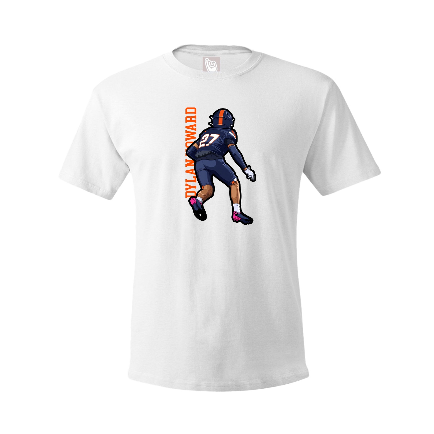 Tee — Name Vertical in White
