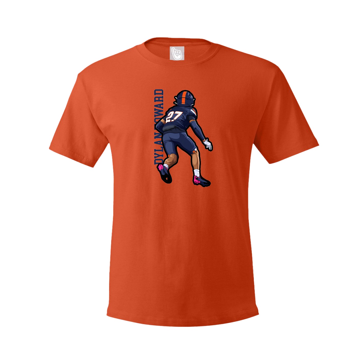Youth Tee — Name Vertical in Orange