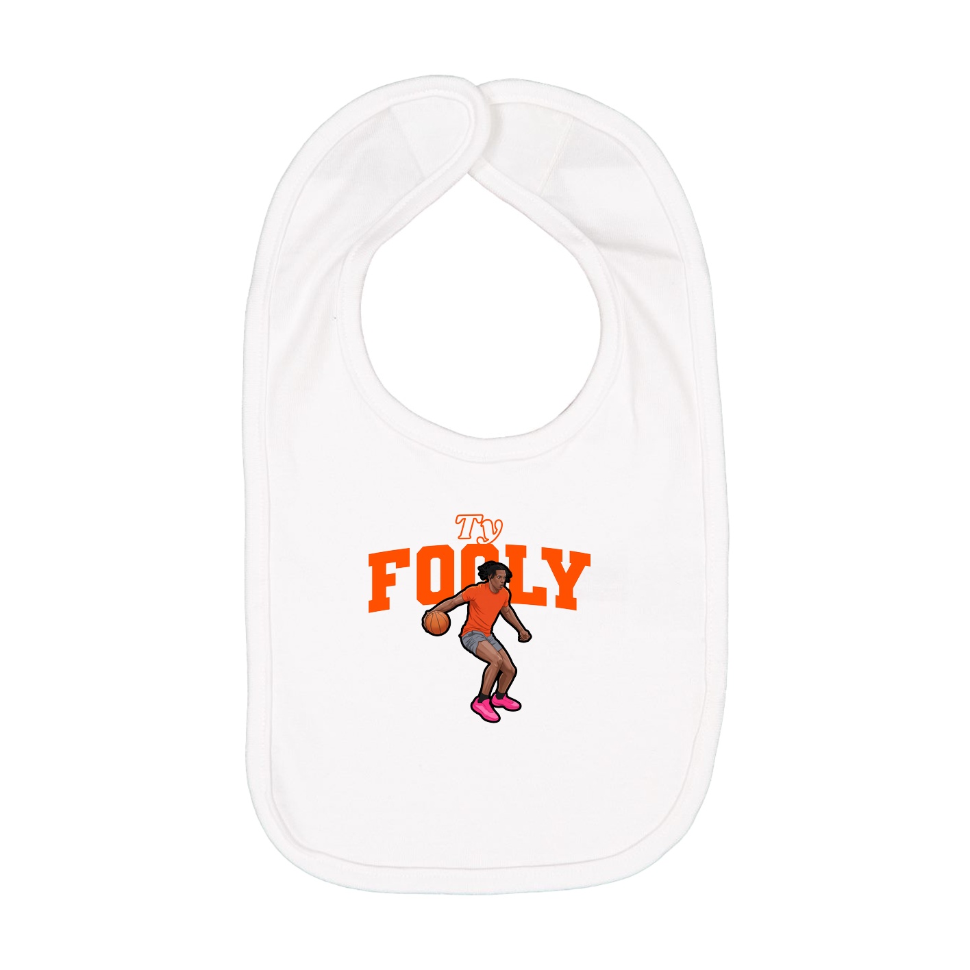 Infant Bib — Name Arch in White