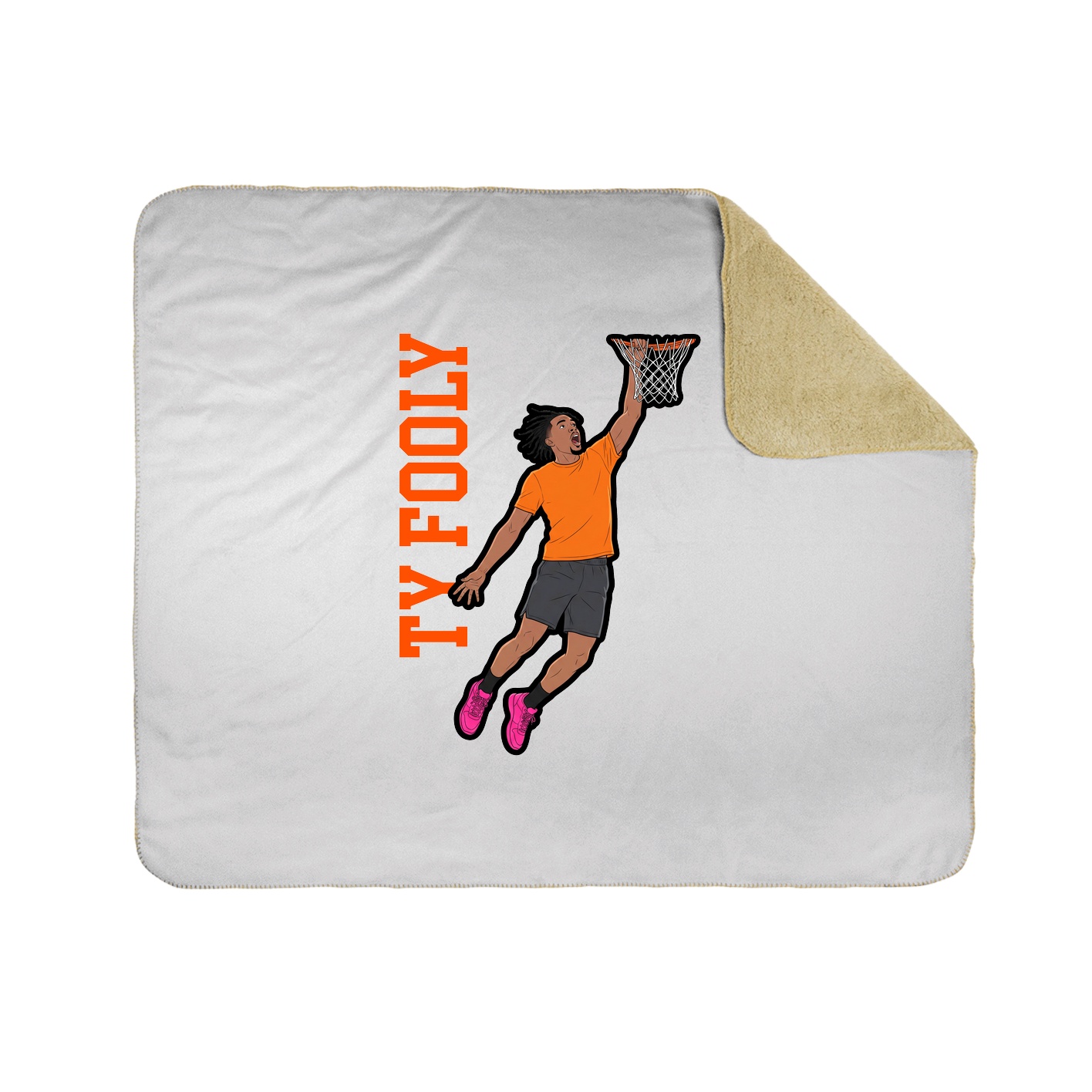 Throw Blanket — Name Vertical in White