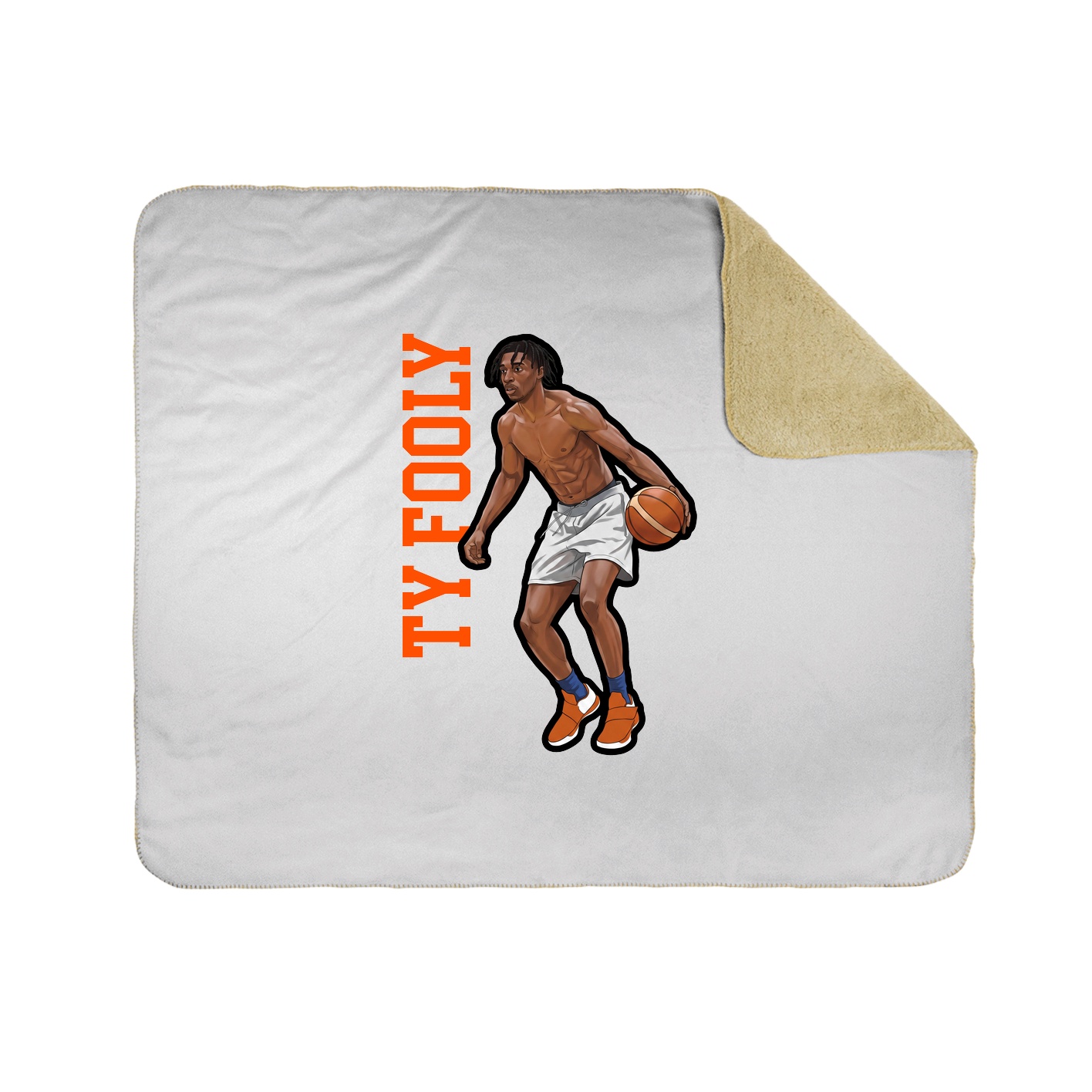 Throw Blanket — Name Vertical in White