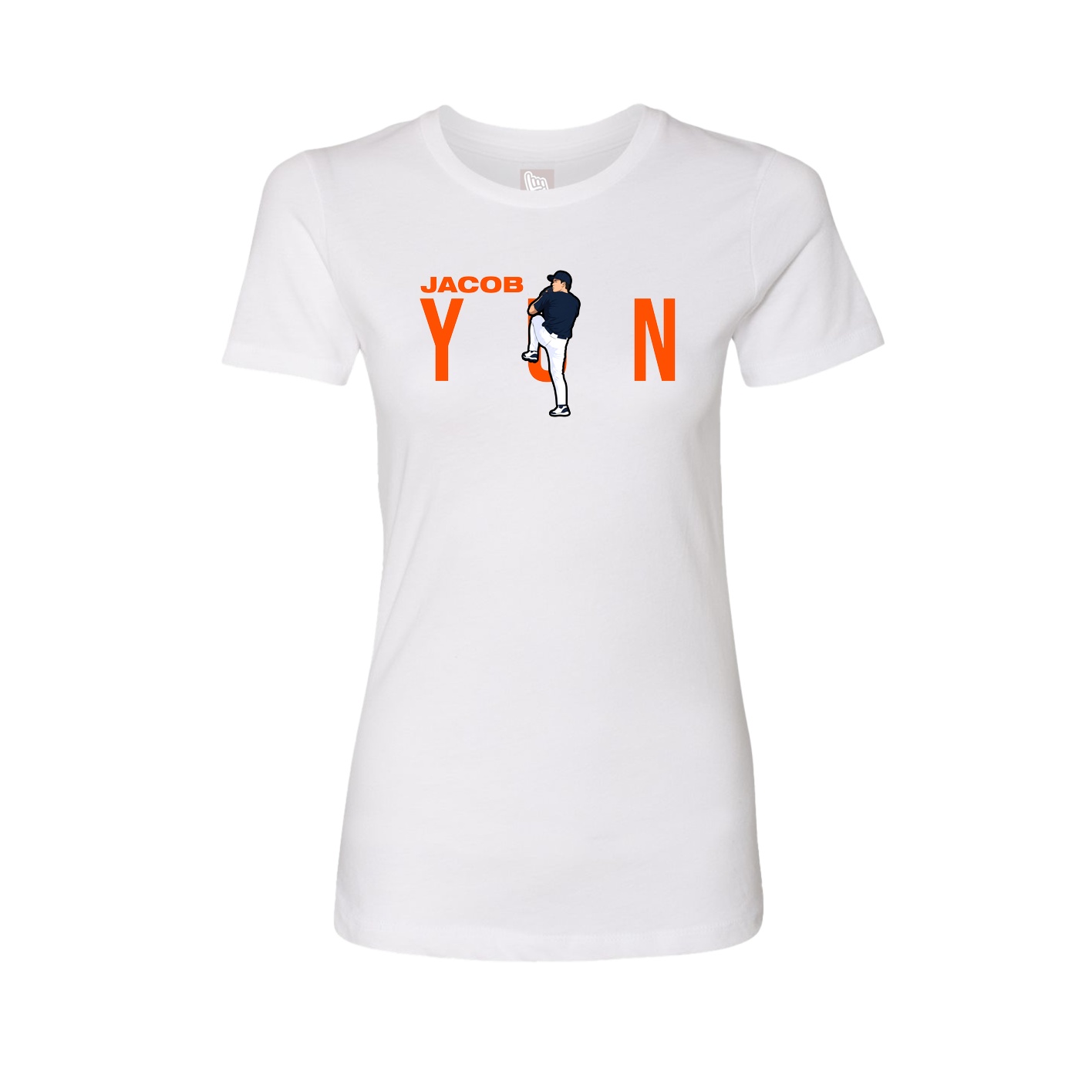Fitted Women's Tee — Player Name in White