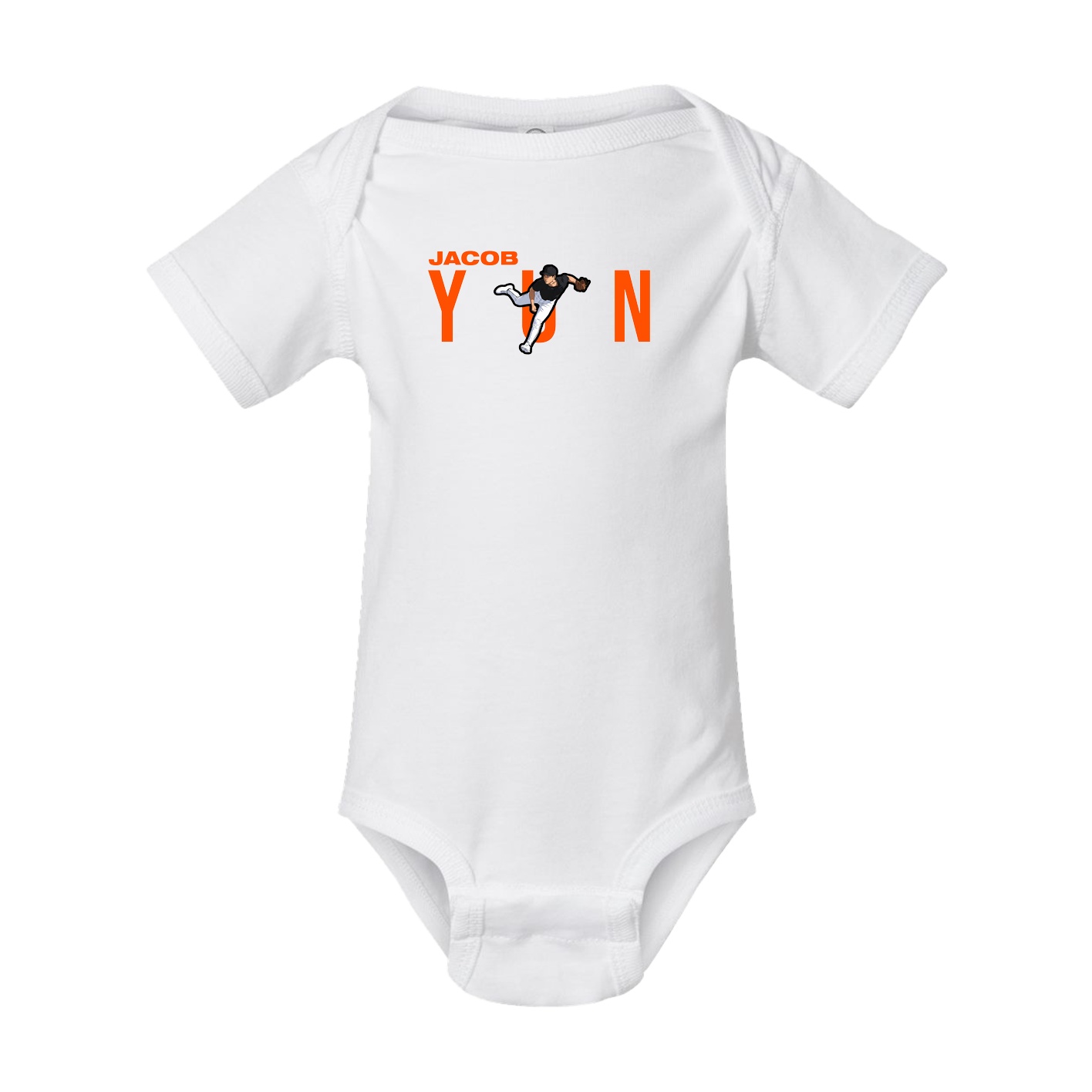 Baby Onesie — Player Name in White
