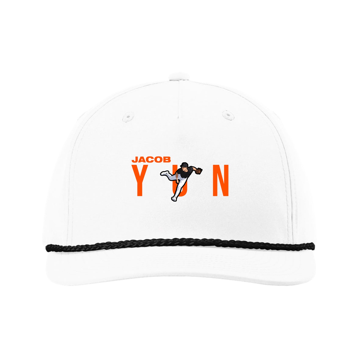 Five-Panel Classic Rope Cap — Player Name in White