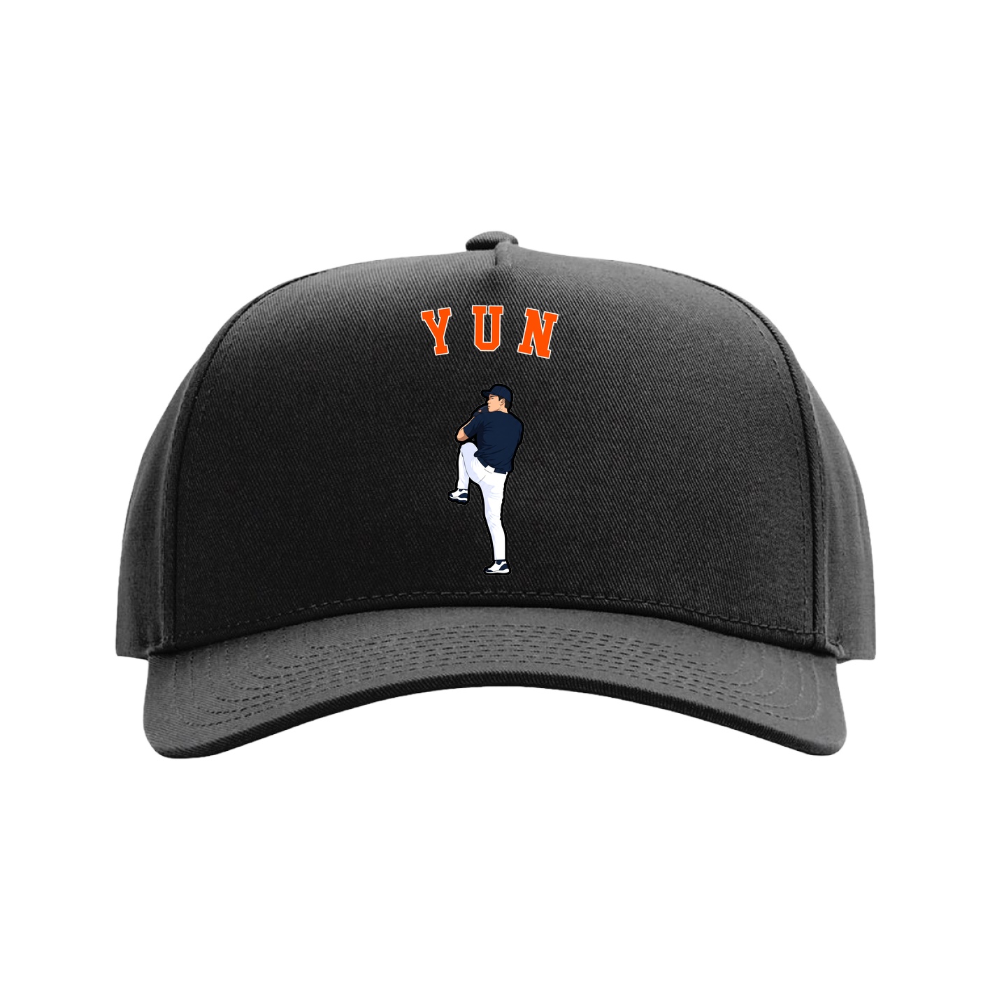 Full Fabric Five-Panel Champ Cap — Shirsey Arch in Black