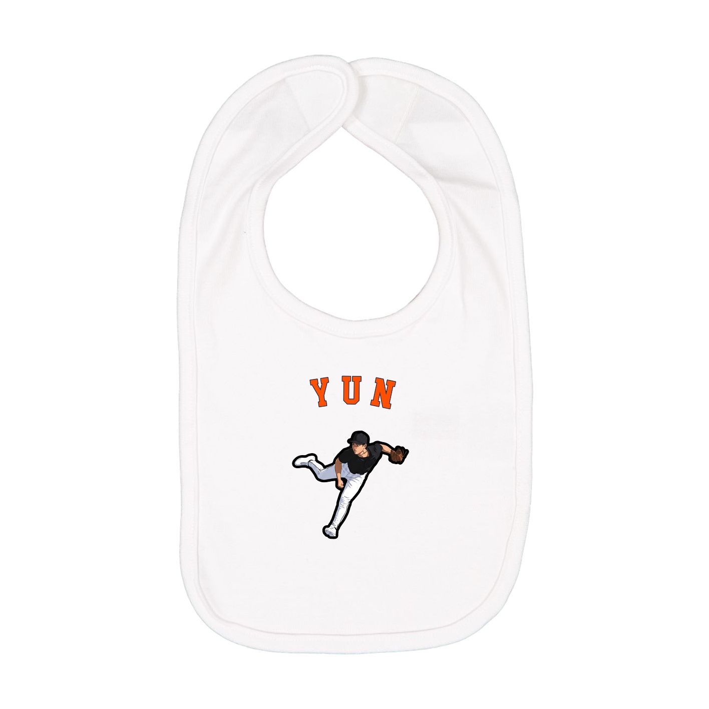 Infant Bib — Shirsey Arch in White