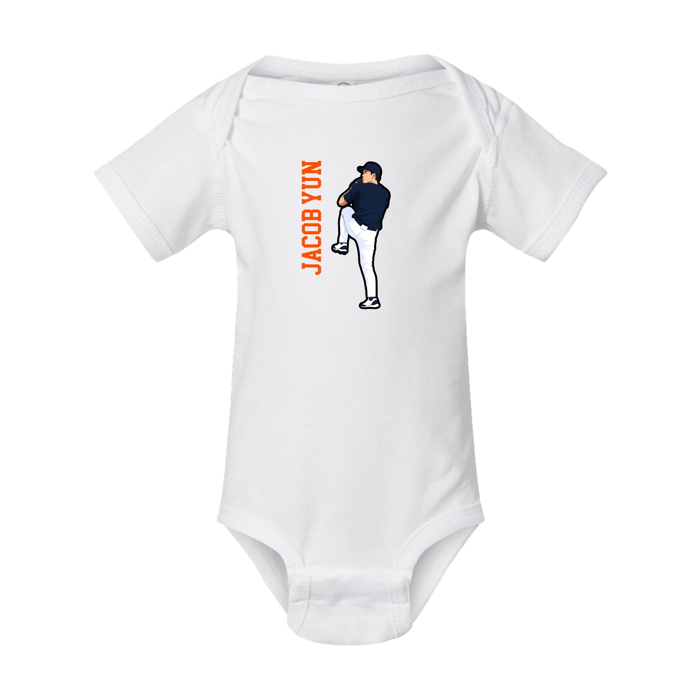 Baby Onesie — Name Vertical in White