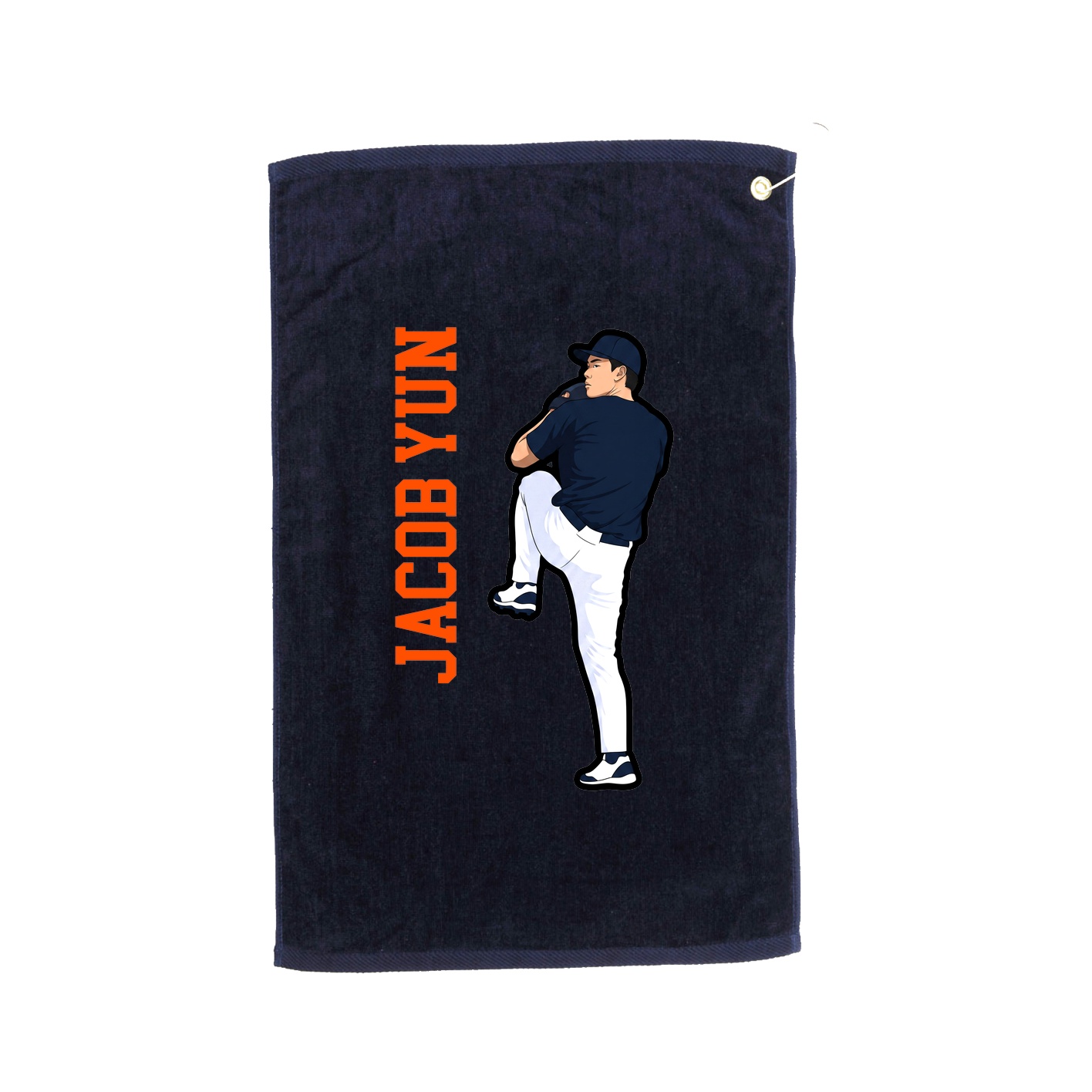 Golf Towel — Name Vertical in Navy