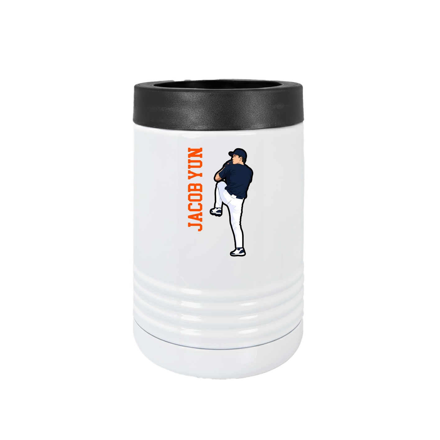 Beverage Holder — Name Vertical in White