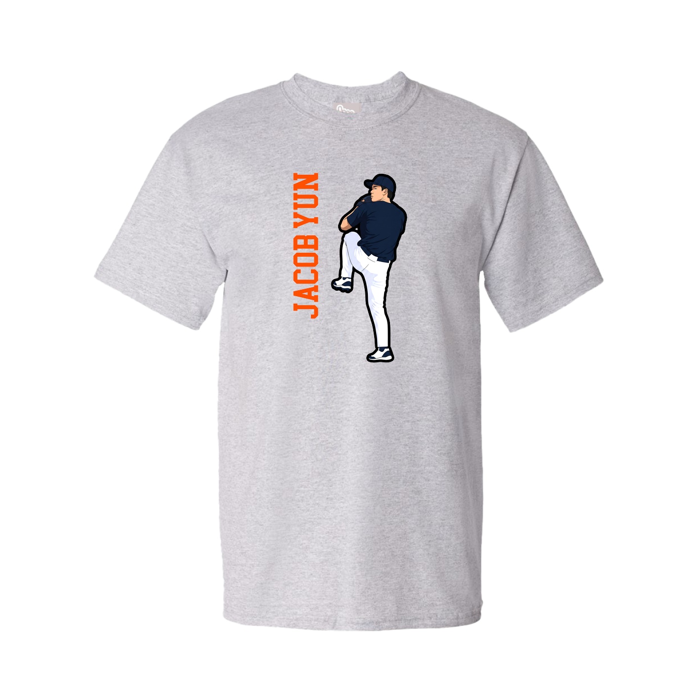 Tee — Name Vertical in Grey