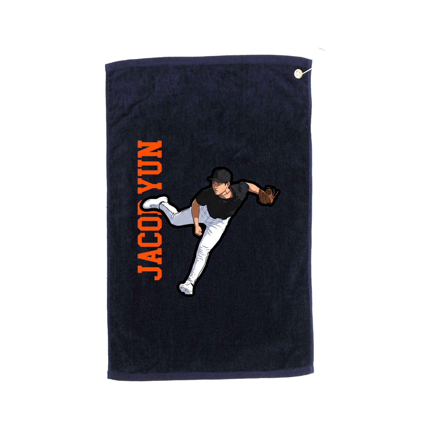 Golf Towel — Name Vertical in Navy