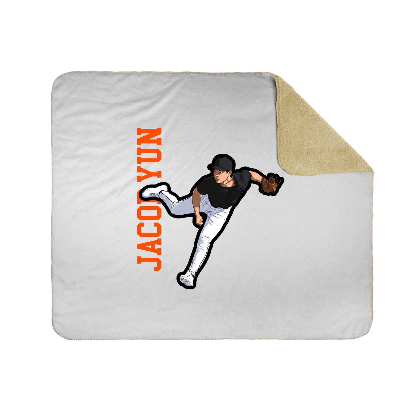 Throw Blanket — Name Vertical in White