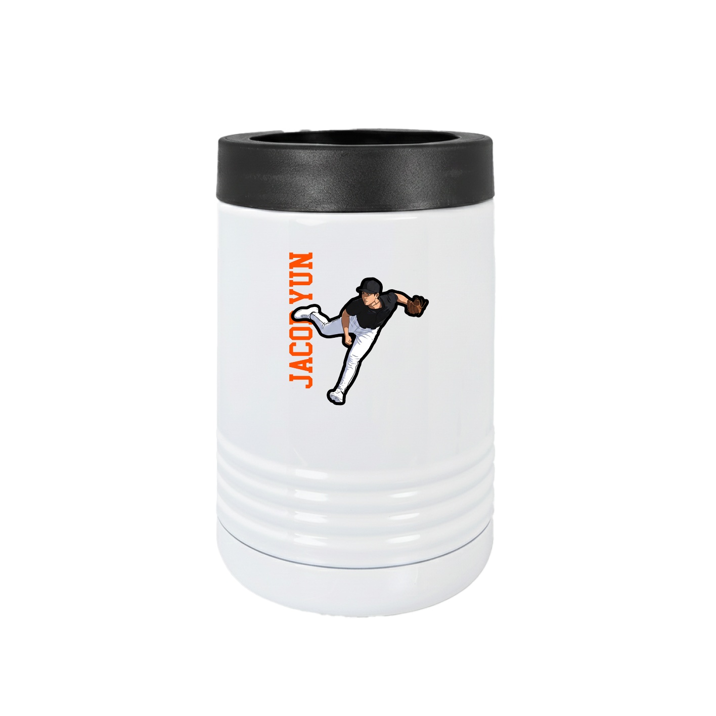 Beverage Holder — Name Vertical in White