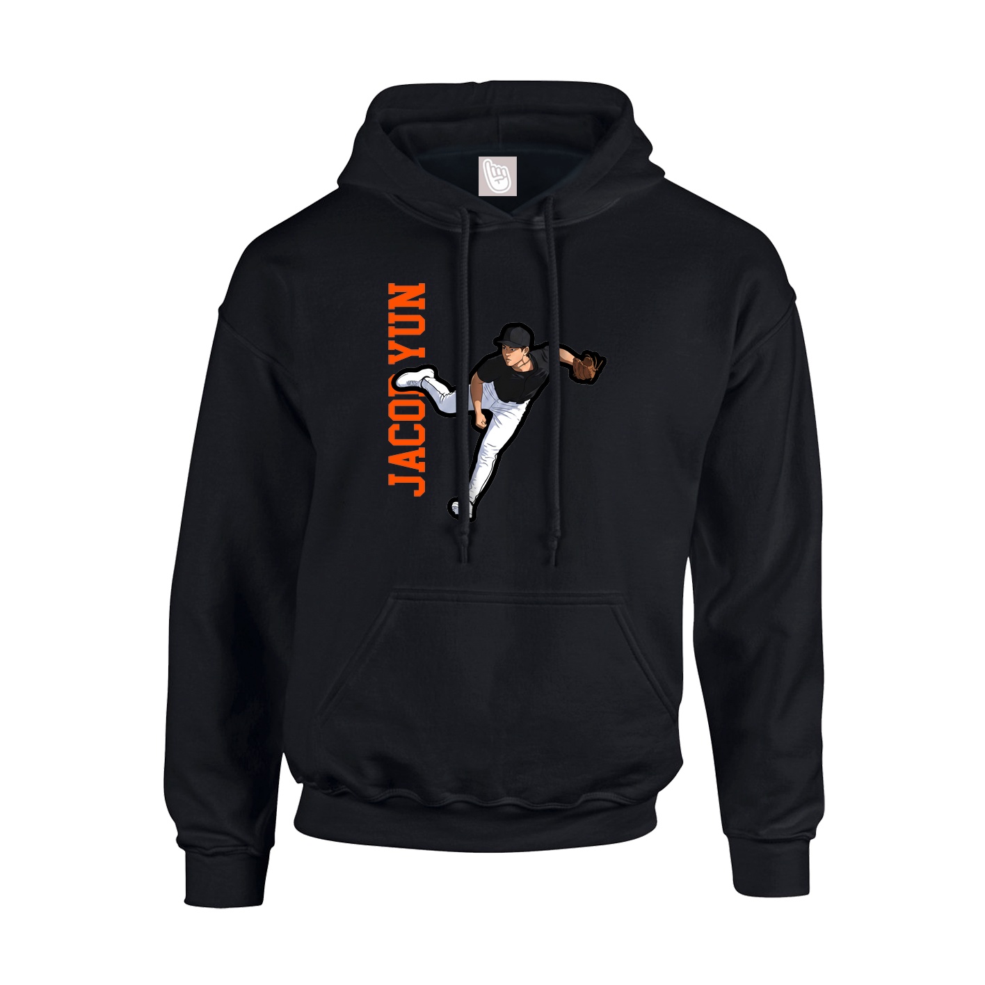 Hoodie — Name Vertical in Black