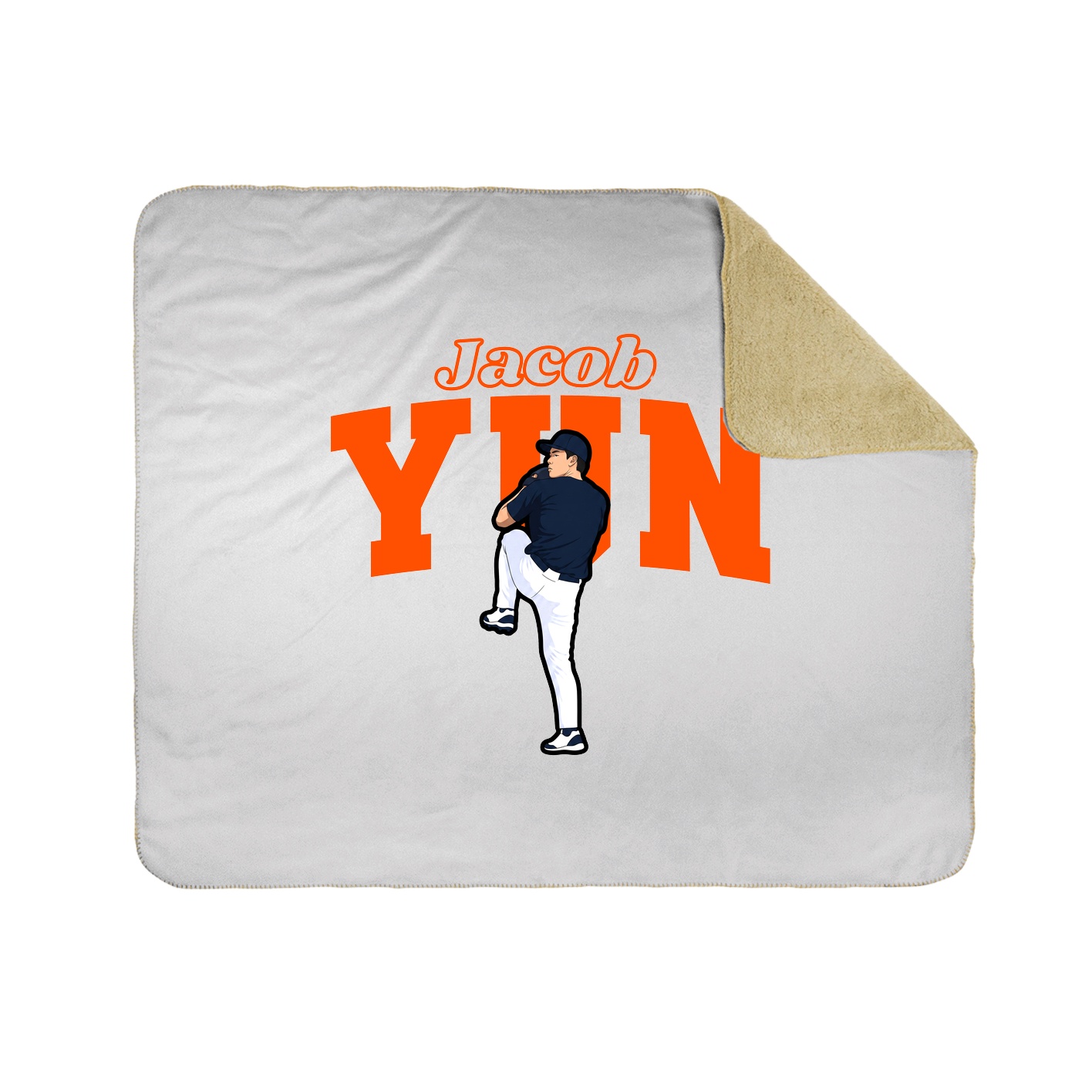 Throw Blanket — Name Arch in White