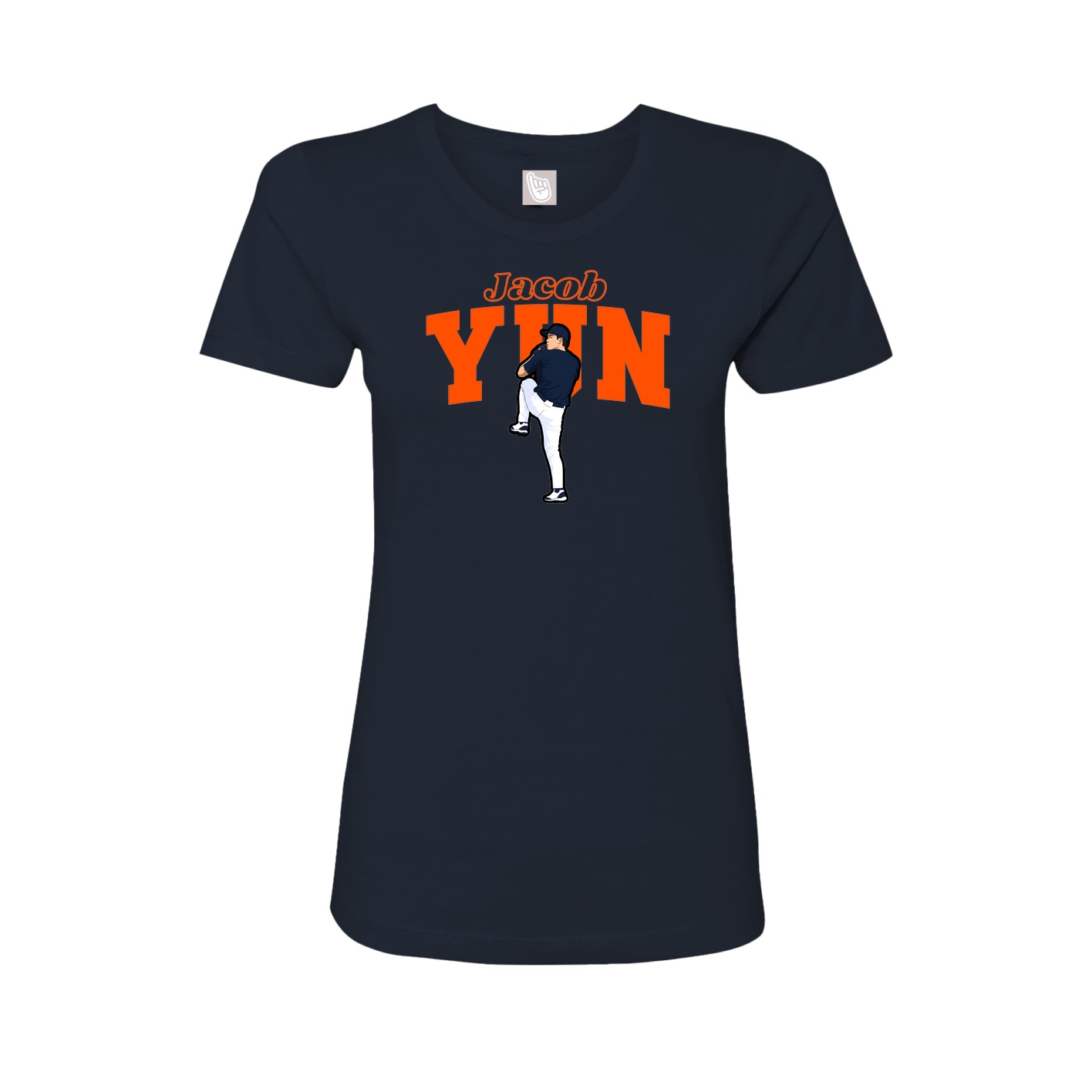 Fitted Women's Tee — Name Arch in Navy